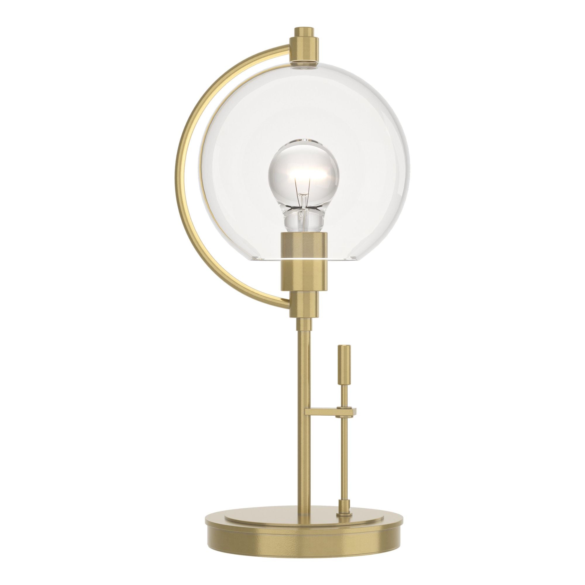 Pluto Table Lamp 1-Light Clear Glass (ZM) in Modern Brass - Dimmer on Base