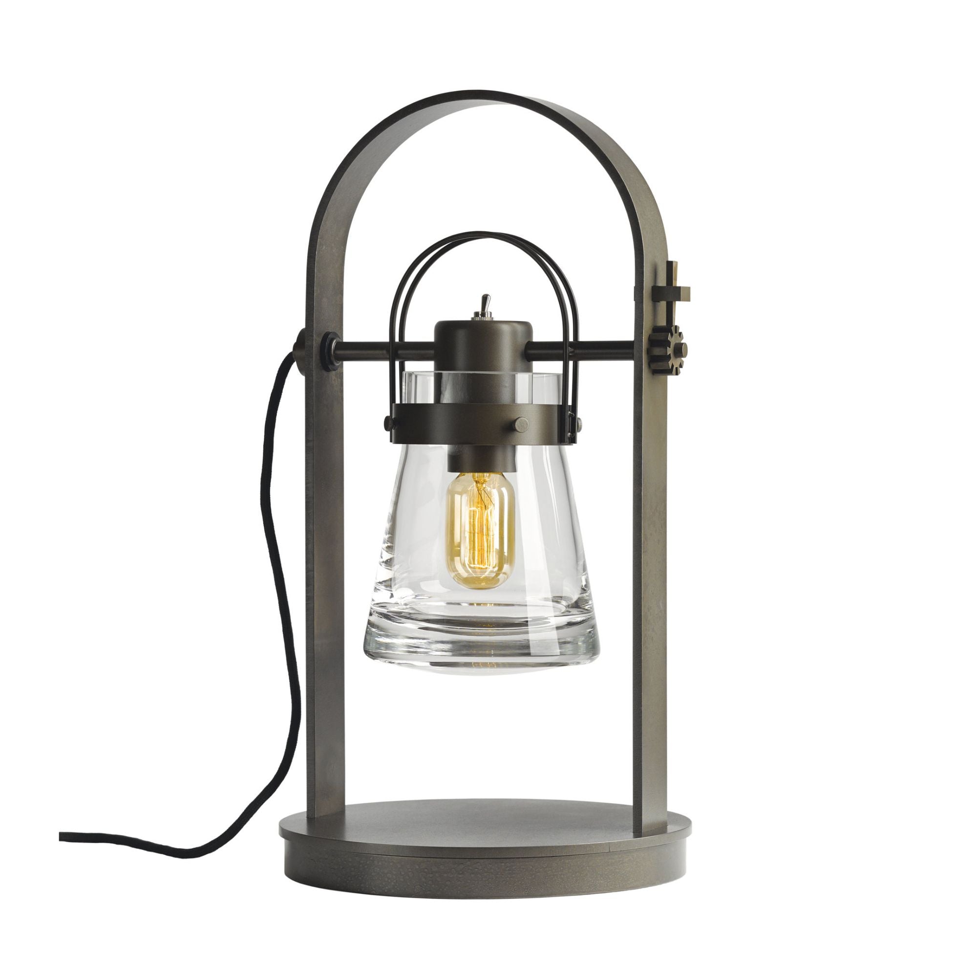 Erlenmeyer Table Lamp 1-Light Clear Glass (ZM) in Dark Smoke - On Socket