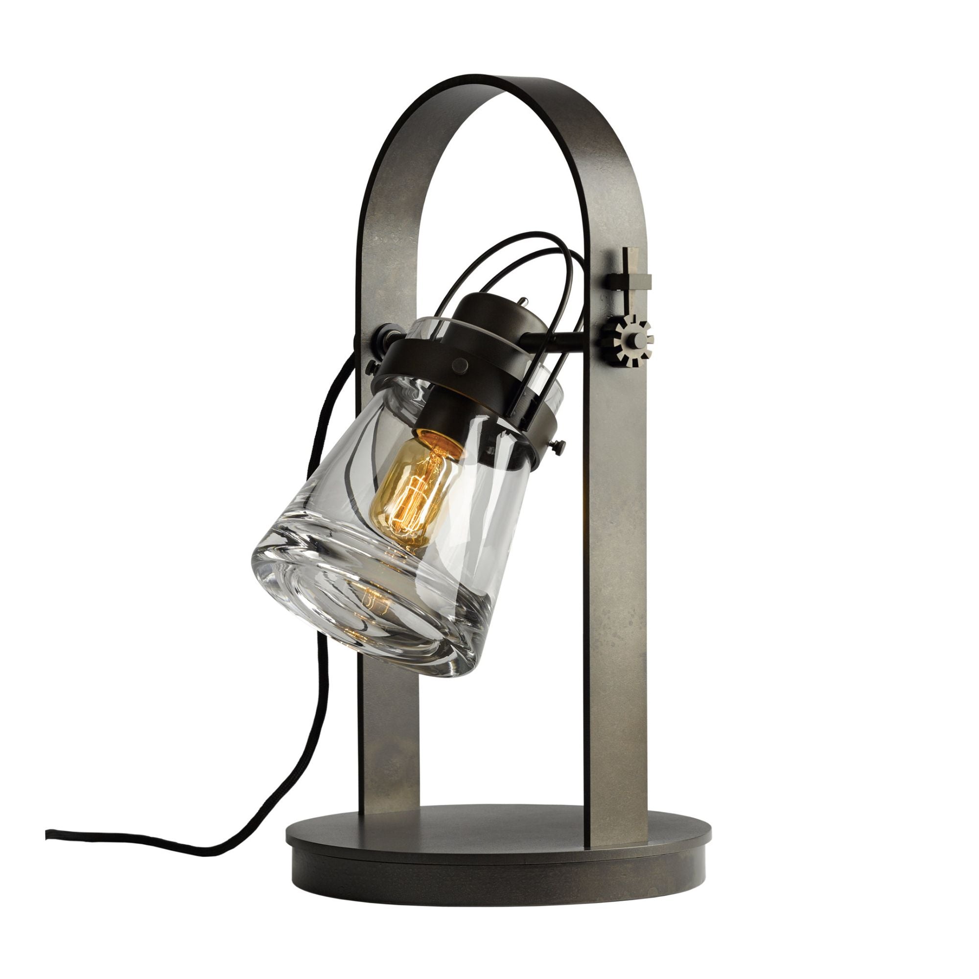 Erlenmeyer Table Lamp 1-Light Clear Glass (ZM) in Dark Smoke - On Socket