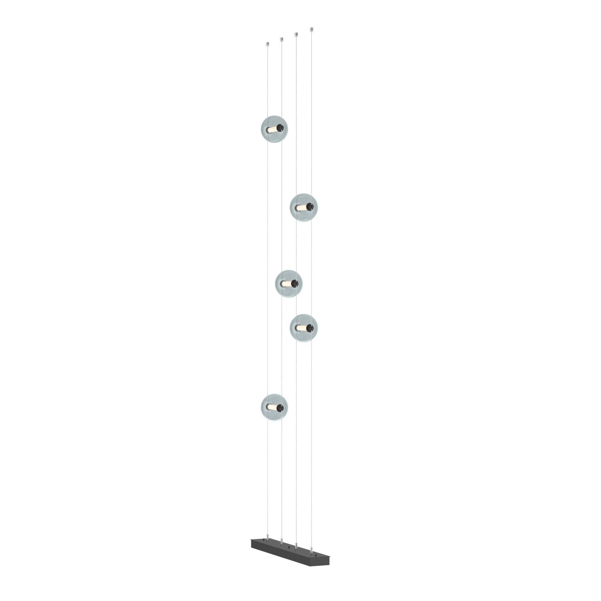 Abacus 5-Light Floor to Ceiling Plug-In LED Lamp LED Cool Grey Glass (YL) in Black