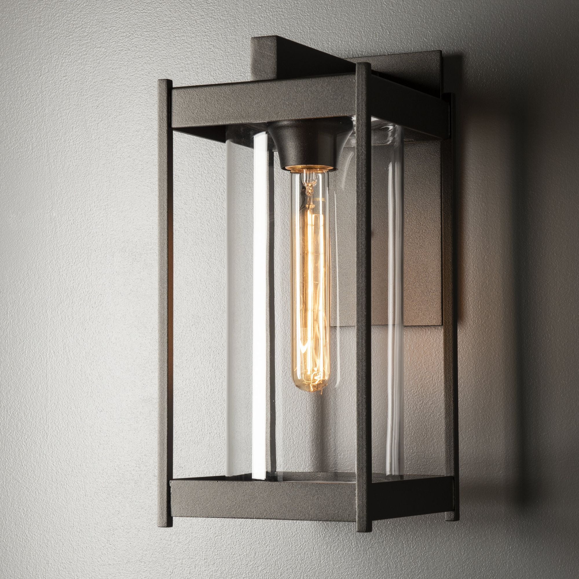 Cela Clear Glass Medium Outdoor Sconce 1-Light Clear Glass (ZM) in Coastal Oil Rubbed Bronze