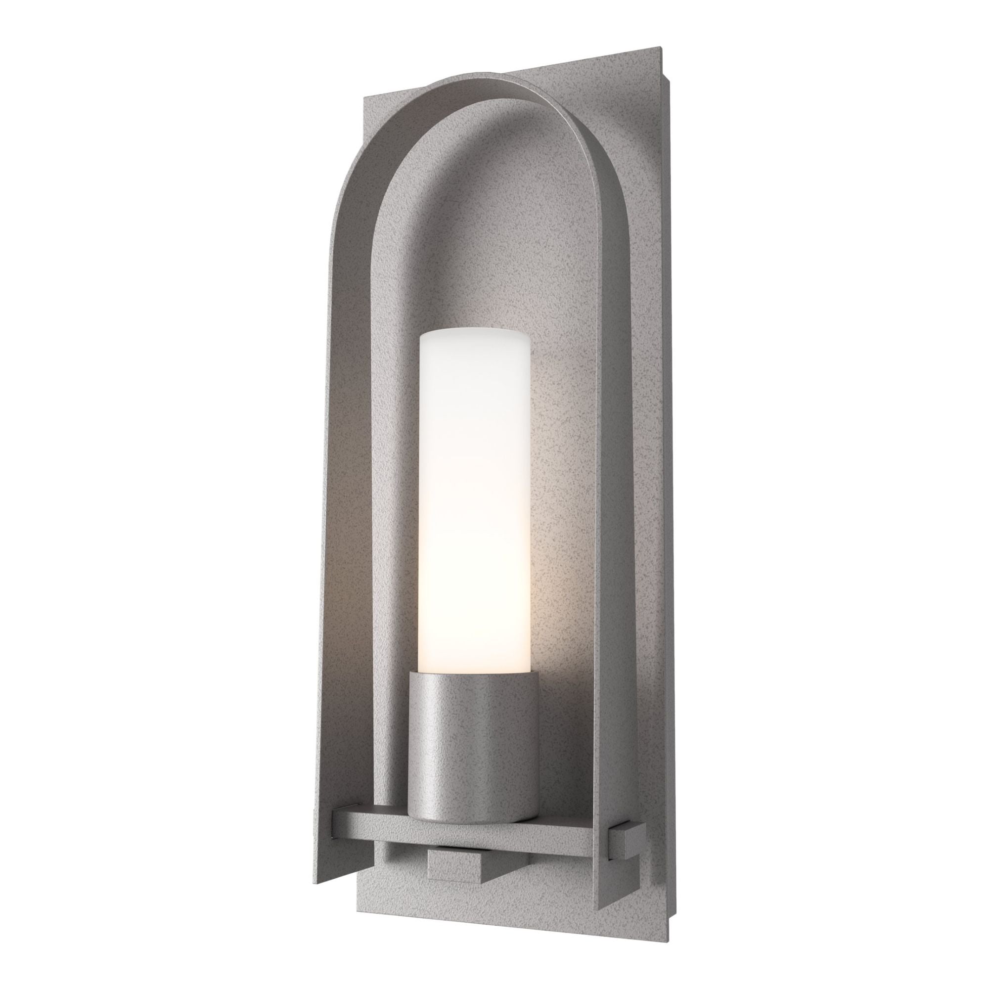 Triomphe Opal Glass Small Outdoor Sconce 1-Light Opal Glass (GG) in Coastal Burnished Steel