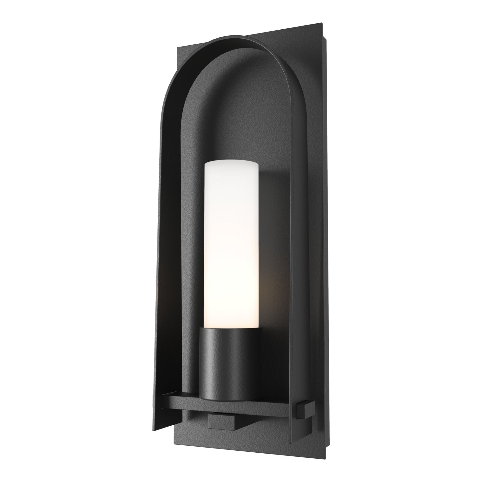 Triomphe Opal Glass Small Outdoor Sconce 1-Light Opal Glass (GG) in Coastal Black