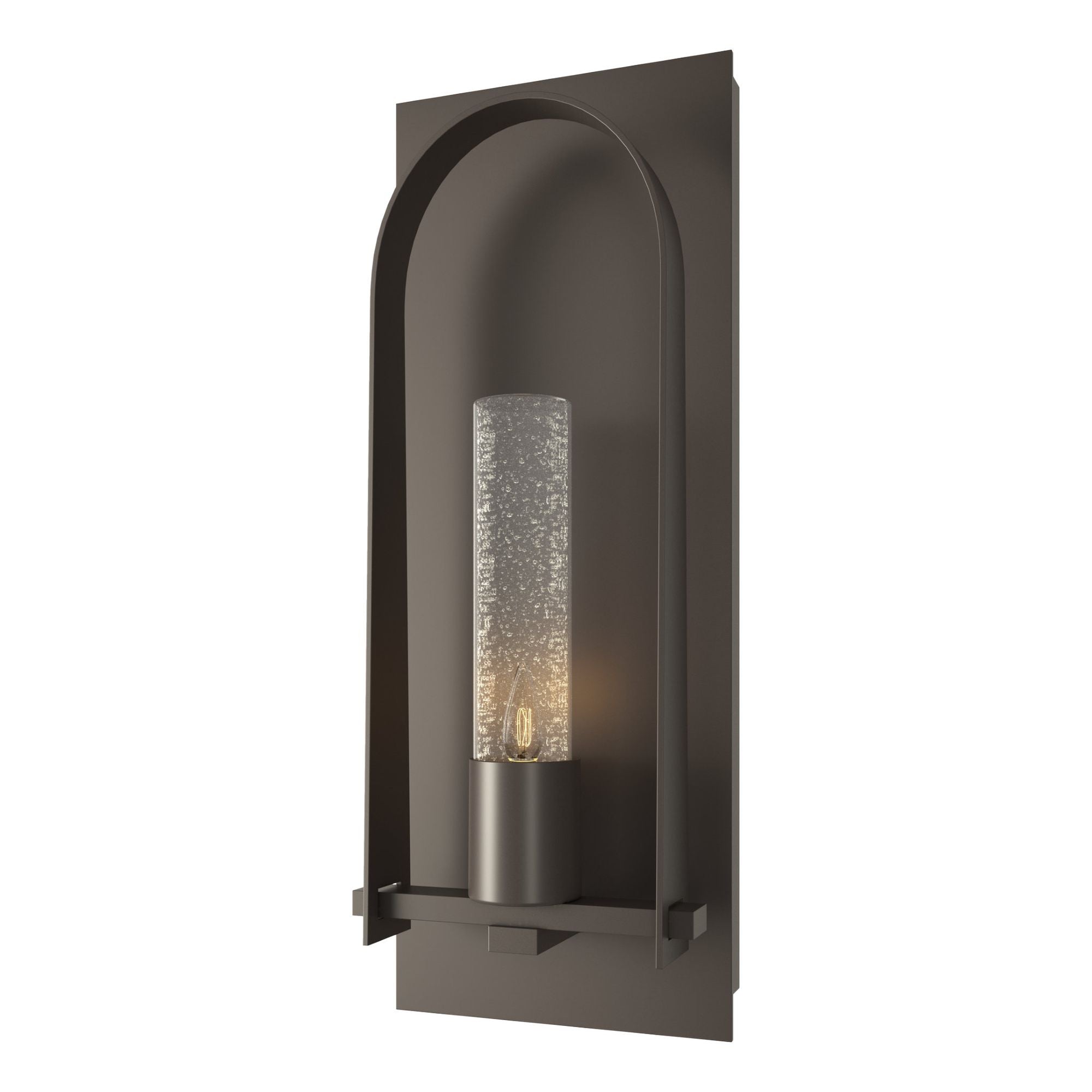 Triomphe Seeded GlassMedium Outdoor Sconce 1-Light Seeded Clear Glass (II) in Coastal Dark Smoke