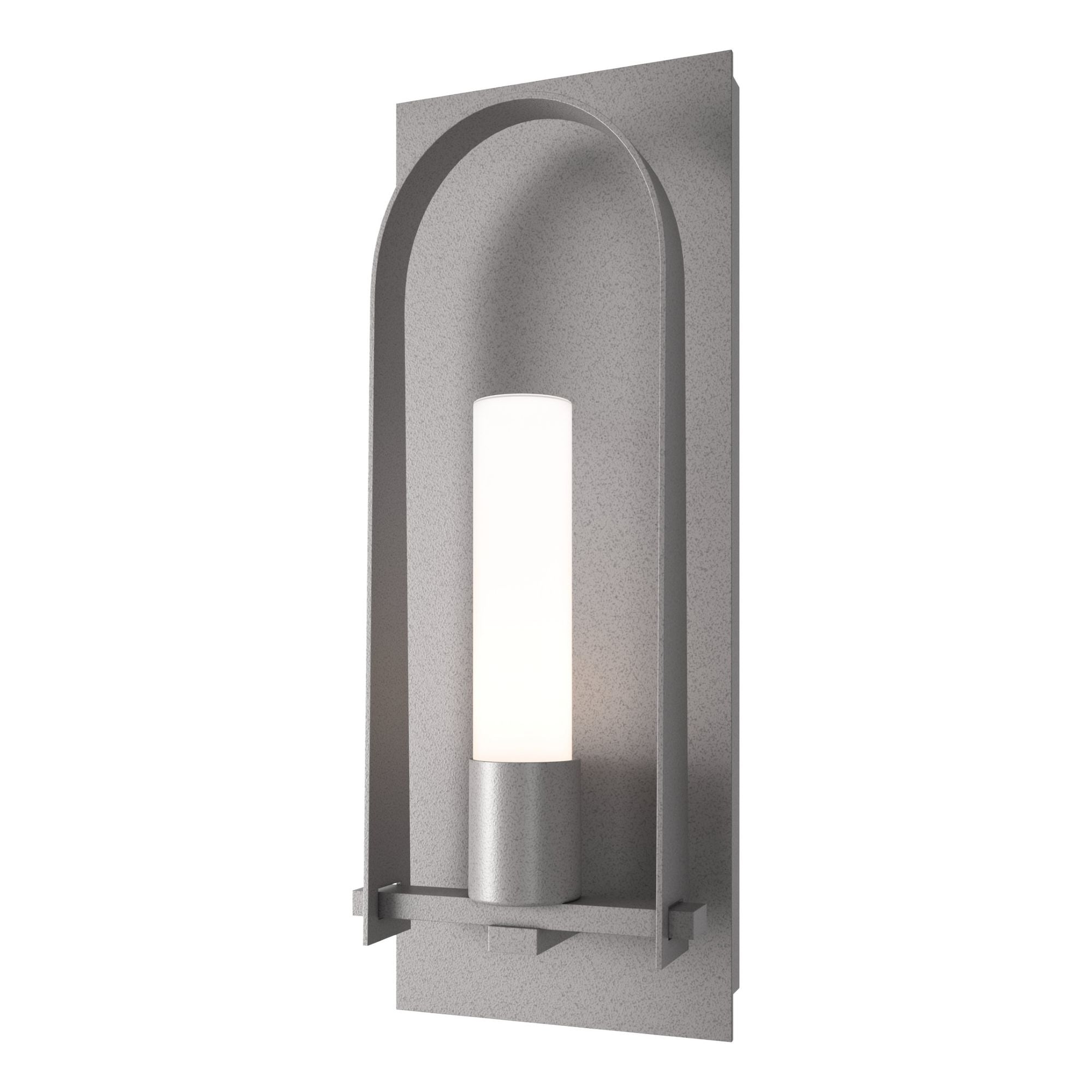 Triomphe Opal Glass Medium Outdoor Sconce 1-Light Opal Glass (GG) in Coastal Burnished Steel