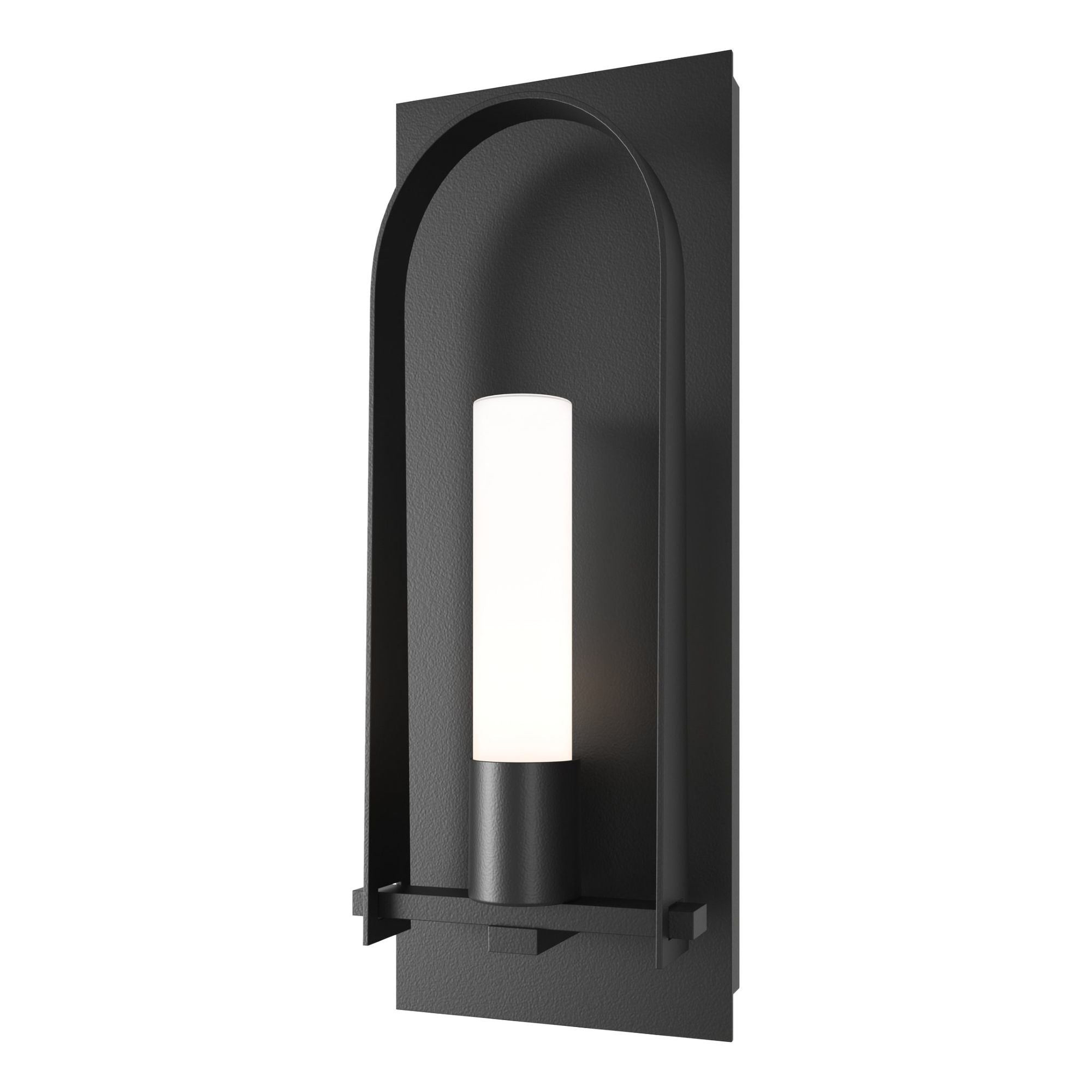 Triomphe Opal Glass Medium Outdoor Sconce 1-Light Opal Glass (GG) in Coastal Black