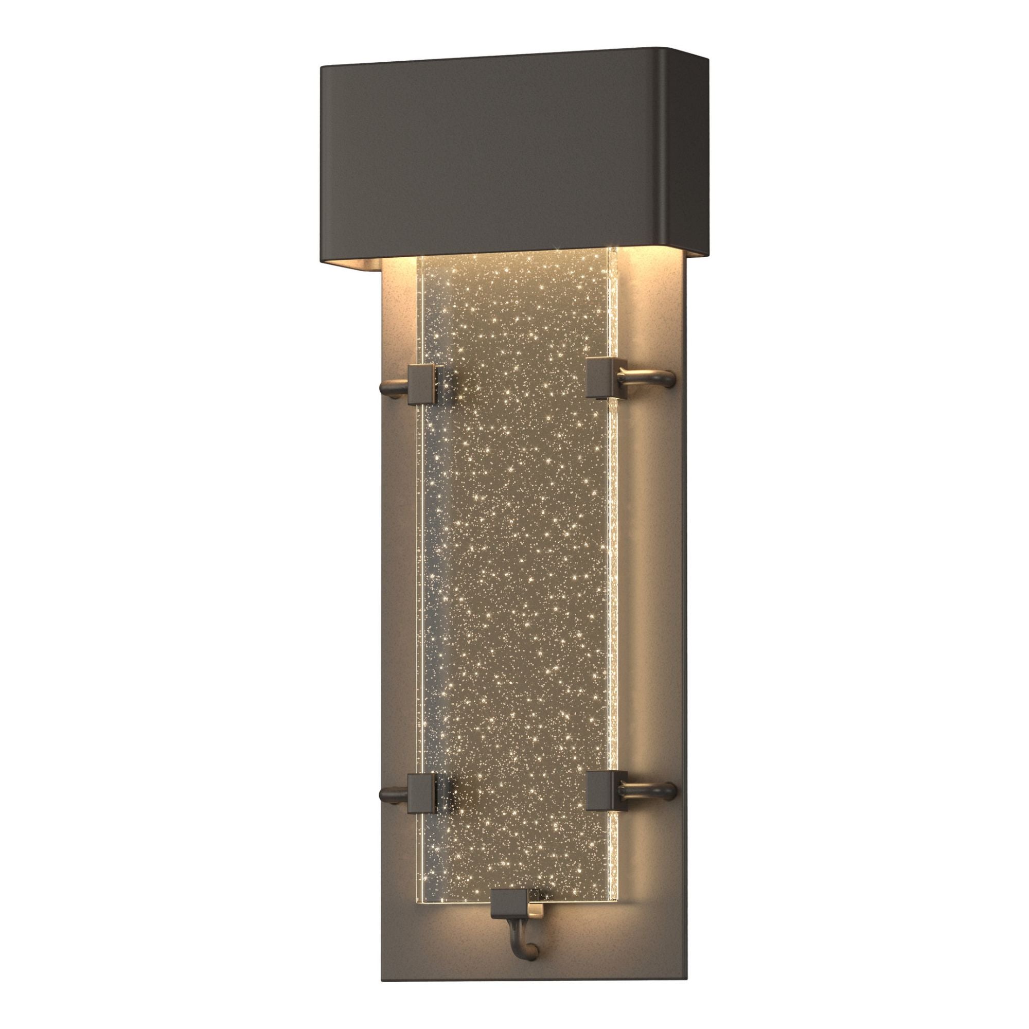 Ursa Small LED Outdoor Sconce LED Seeded Clear Glass (II) in Coastal Dark Smoke