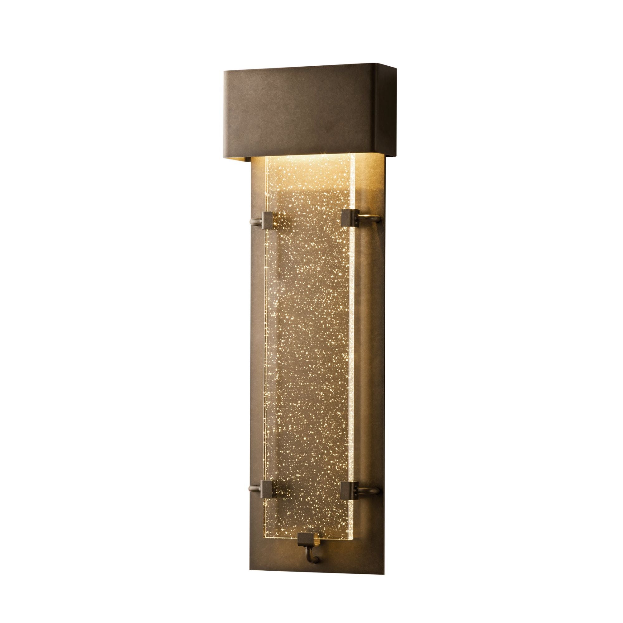 Ursa Large LED Outdoor Sconce LED Seeded Clear Glass (II) in Coastal Dark Smoke