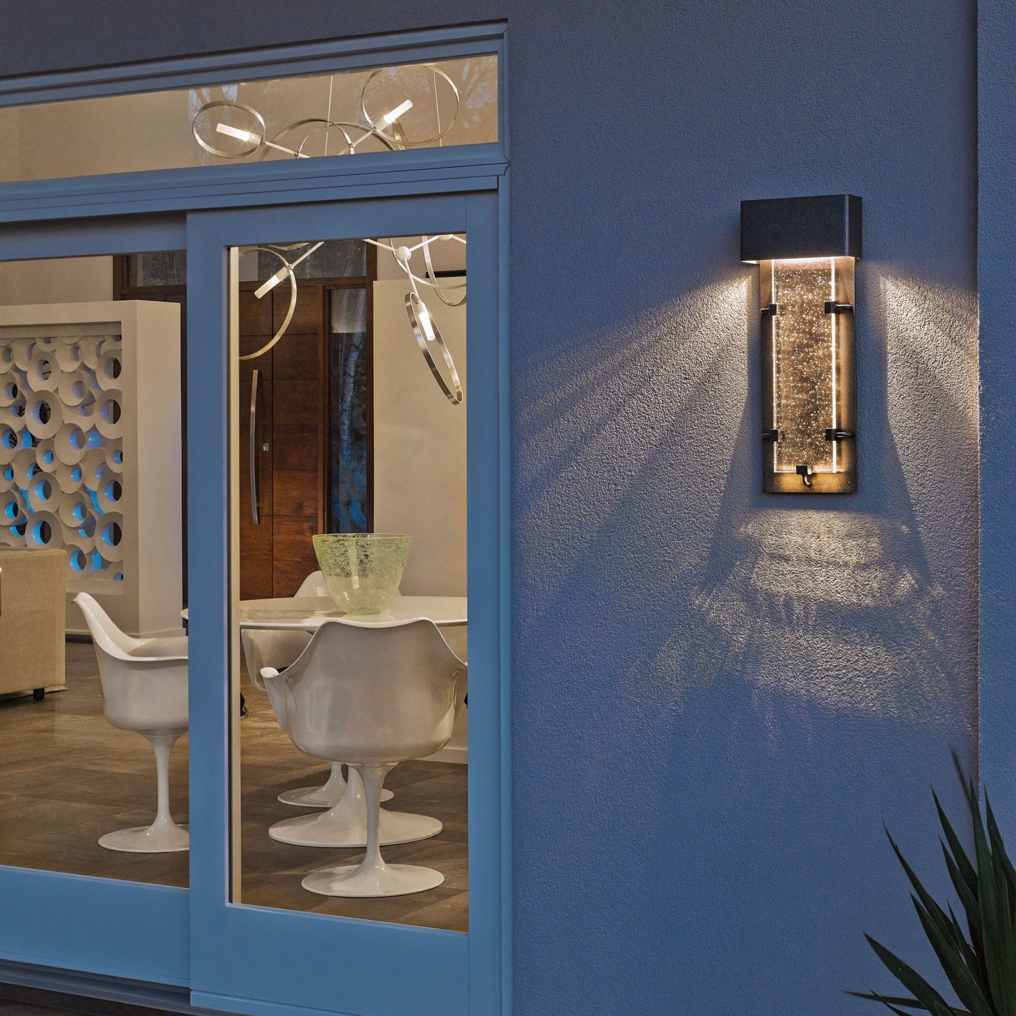 Ursa Large LED Outdoor Sconce LED Seeded Clear Glass (II) in Coastal Dark Smoke