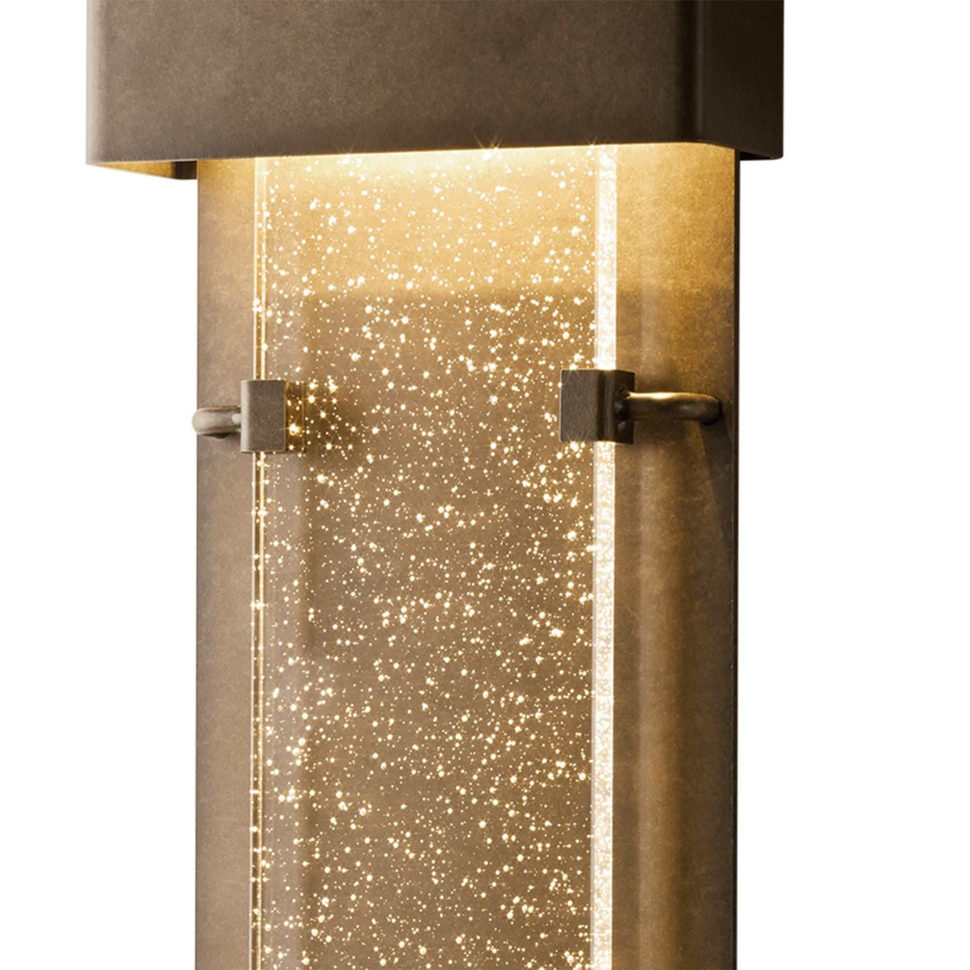 Ursa Large LED Outdoor Sconce LED Seeded Clear Glass (II) in Coastal Dark Smoke