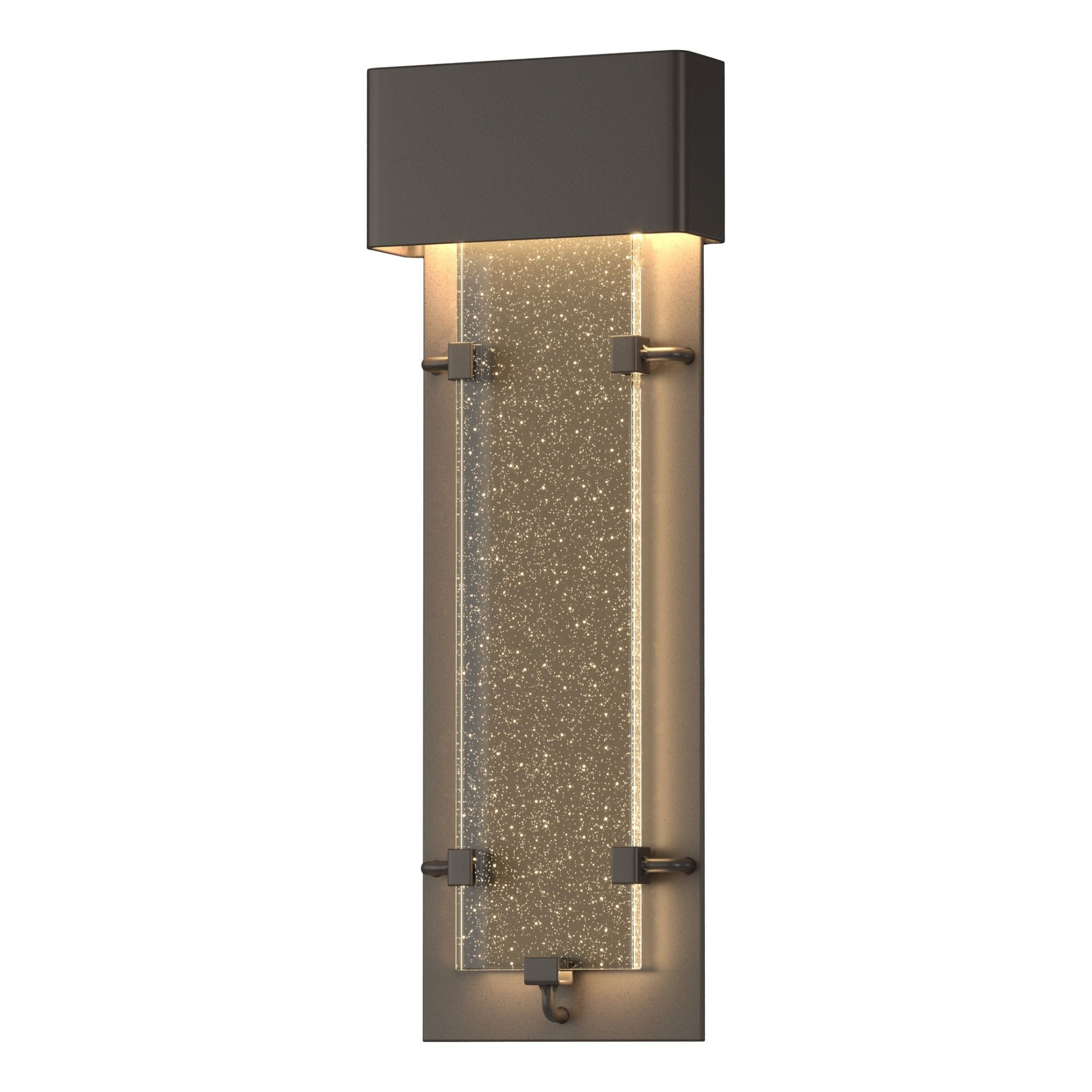 Ursa Large LED Outdoor Sconce LED Seeded Clear Glass (II) in Coastal Dark Smoke