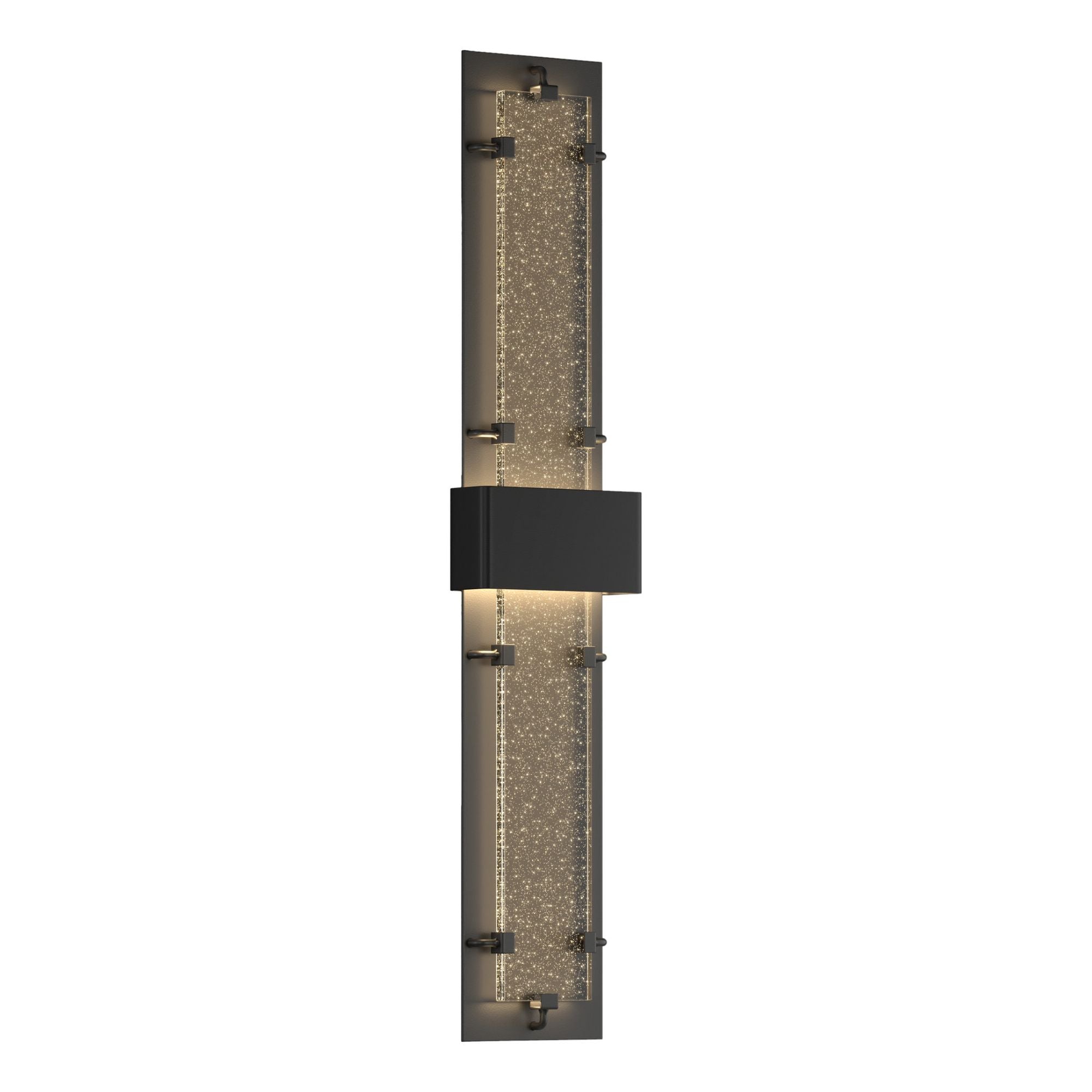 Double-Large Ursa LED Outdoor Sconce LED Seeded Clear Glass (II) in Coastal Black