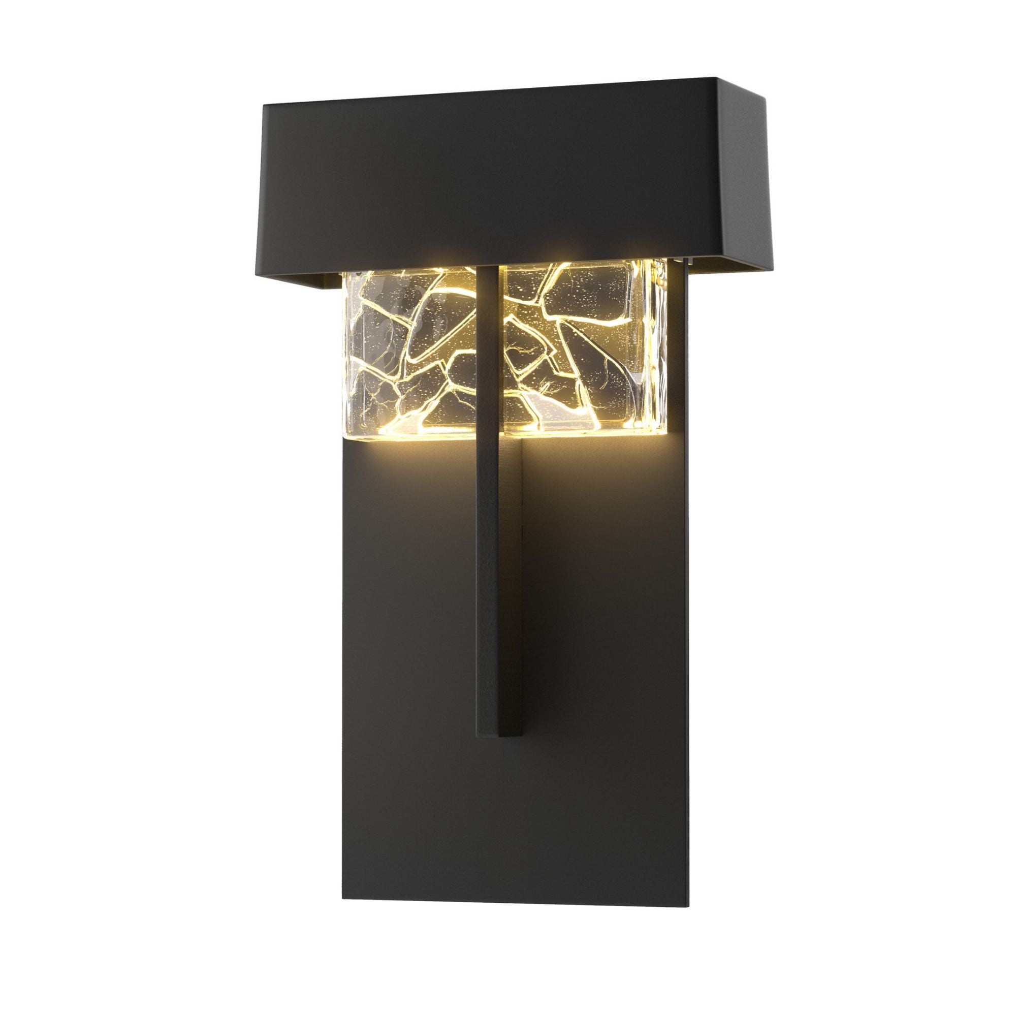 Shard Large LED Outdoor Sconce LED Clear Glass with Shards (YP) in Coastal Black