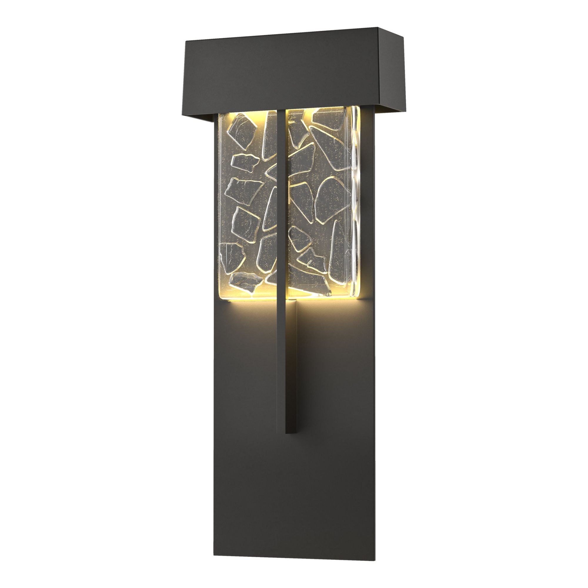 Shard XL Outdoor Sconce LED Clear Glass with Shards (YP) in Coastal Black