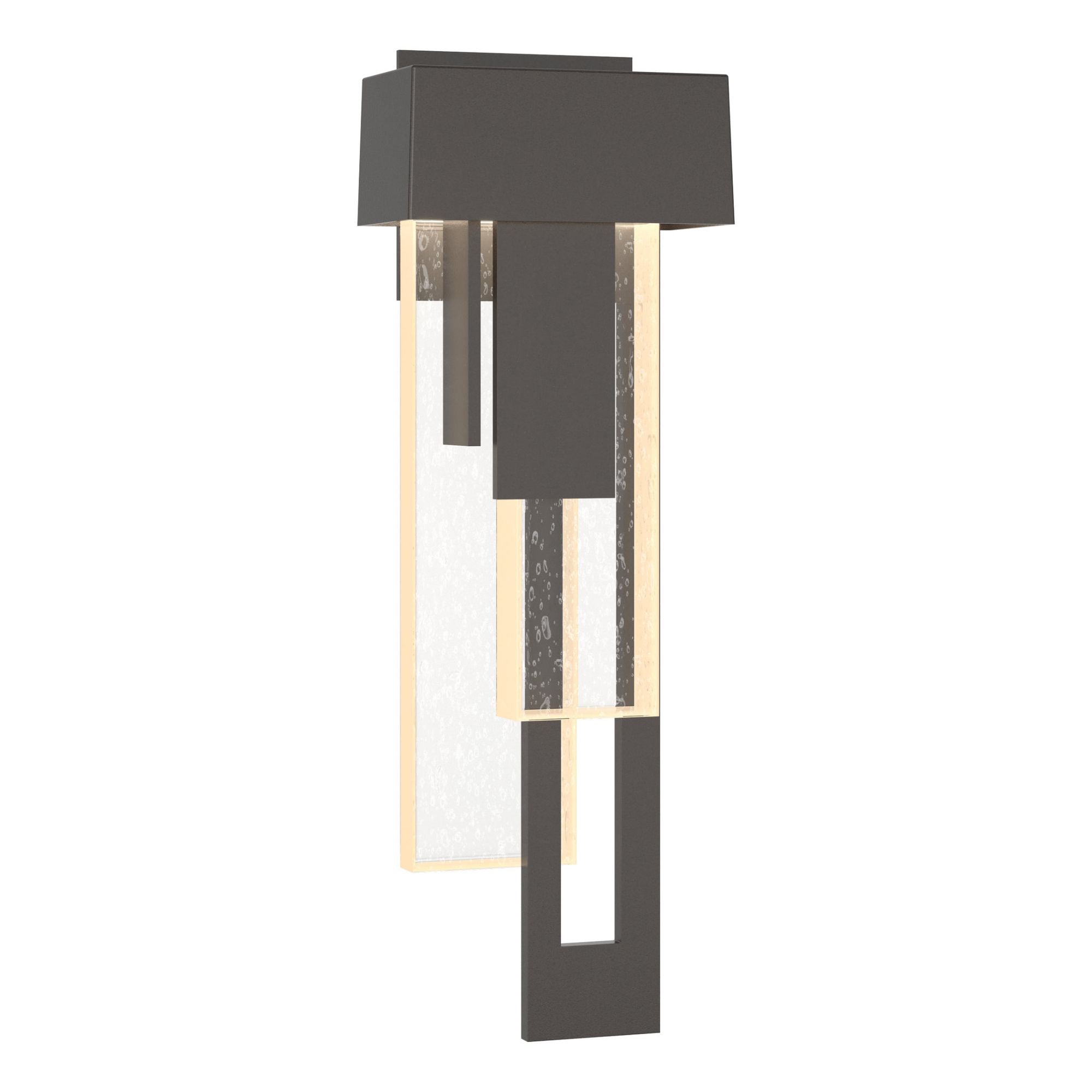 Rainfall LED Outdoor Sconce Right Facing LED Seeded Clear Glass (II) in Coastal Oil Rubbed Bronze
