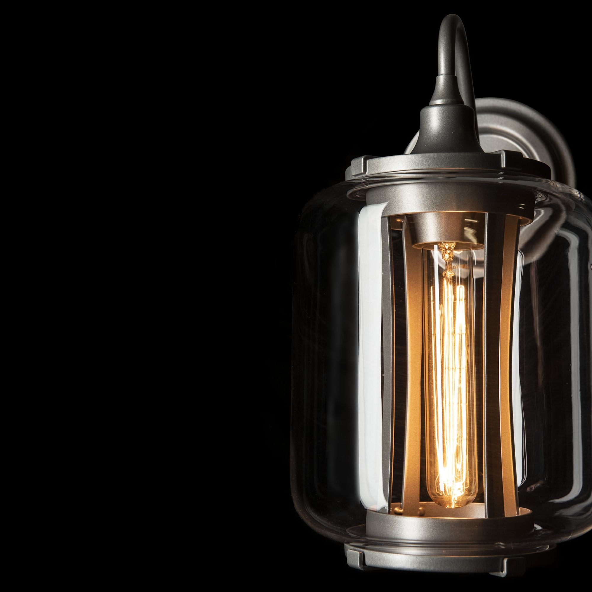 Fairwinds Outdoor Sconce 1-Light Clear Glass (ZM) in Coastal Burnished Steel
