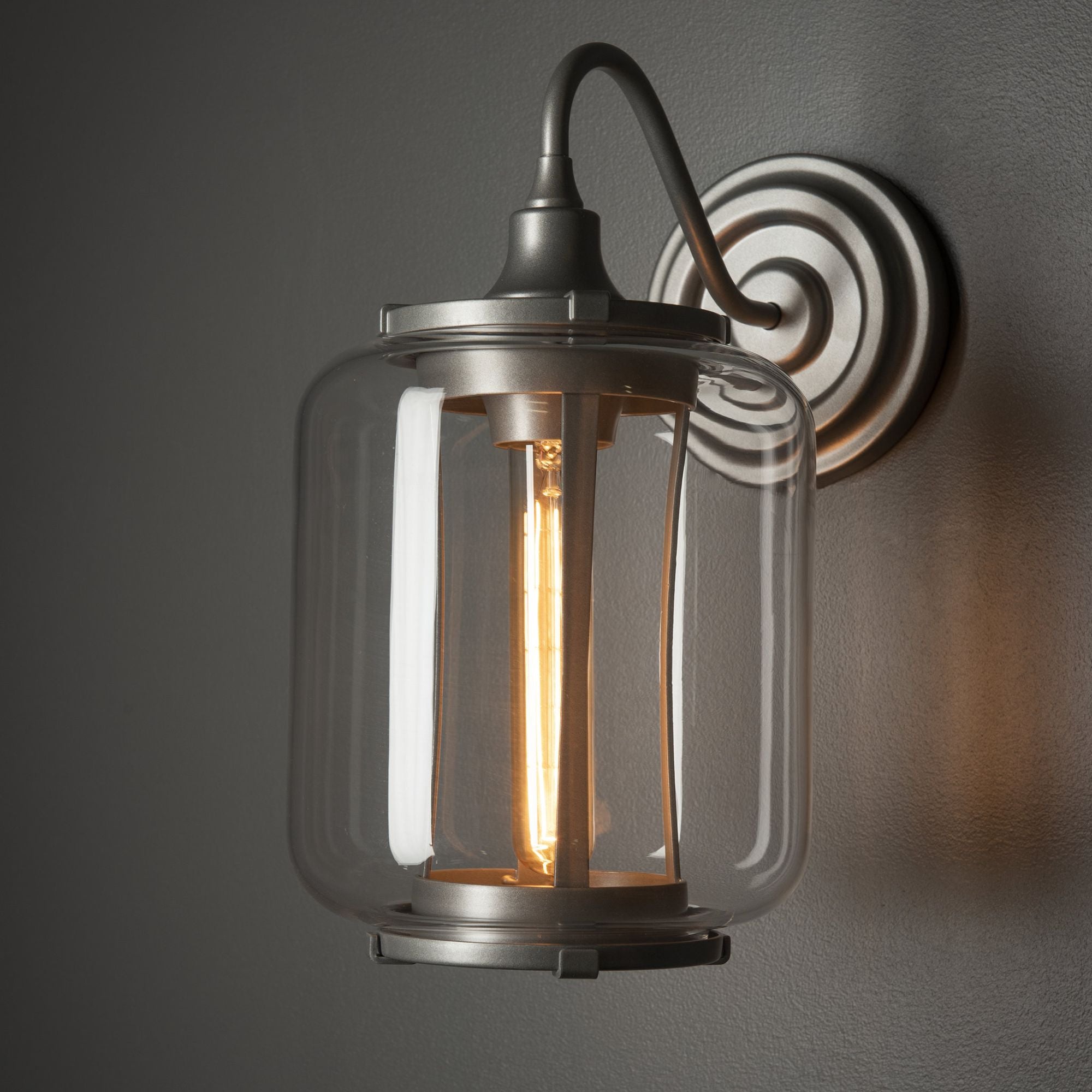 Fairwinds Outdoor Sconce 1-Light Clear Glass (ZM) in Coastal Burnished Steel