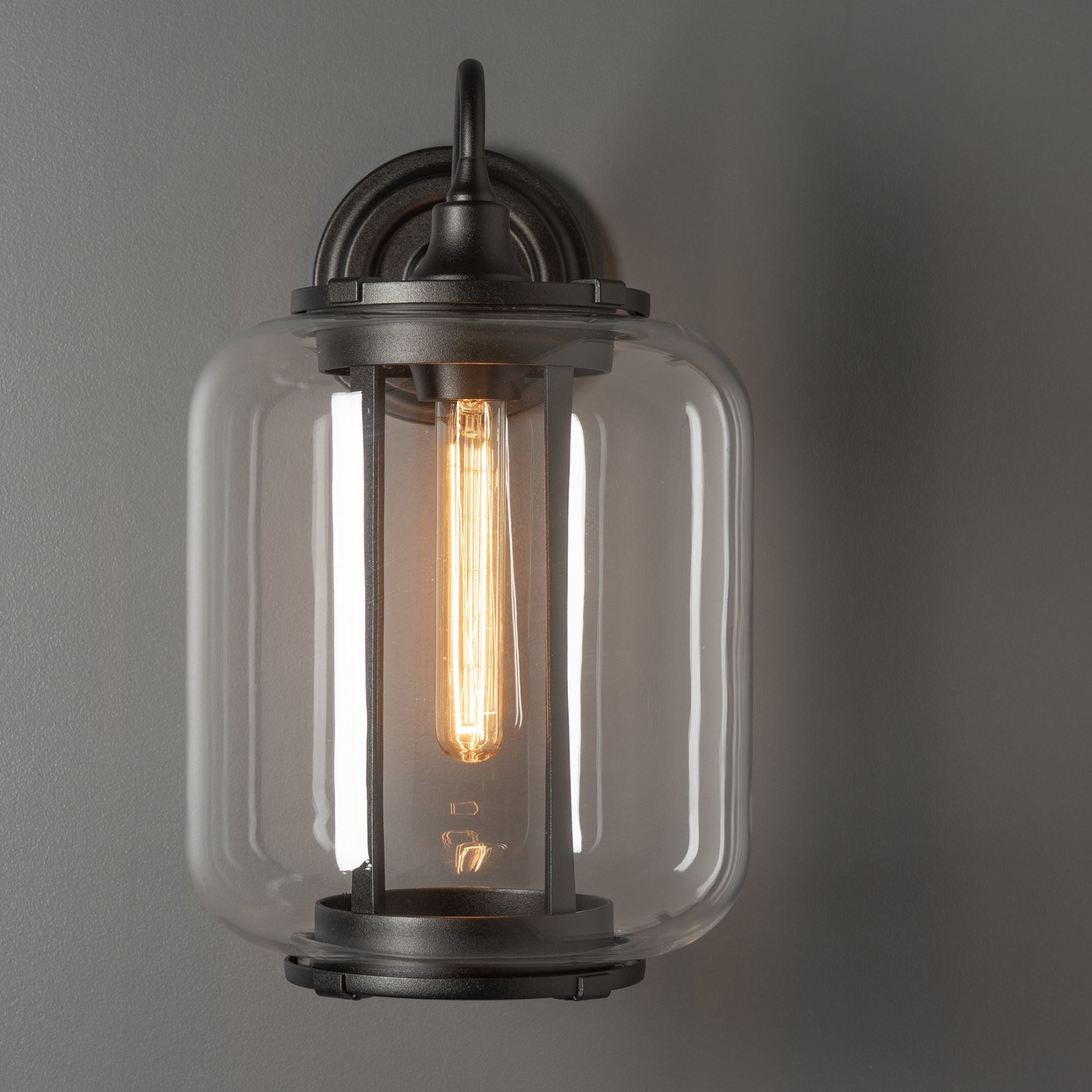 Fairwinds Large Outdoor Sconce 1-Light Clear Glass (ZM) in Coastal Oil Rubbed Bronze