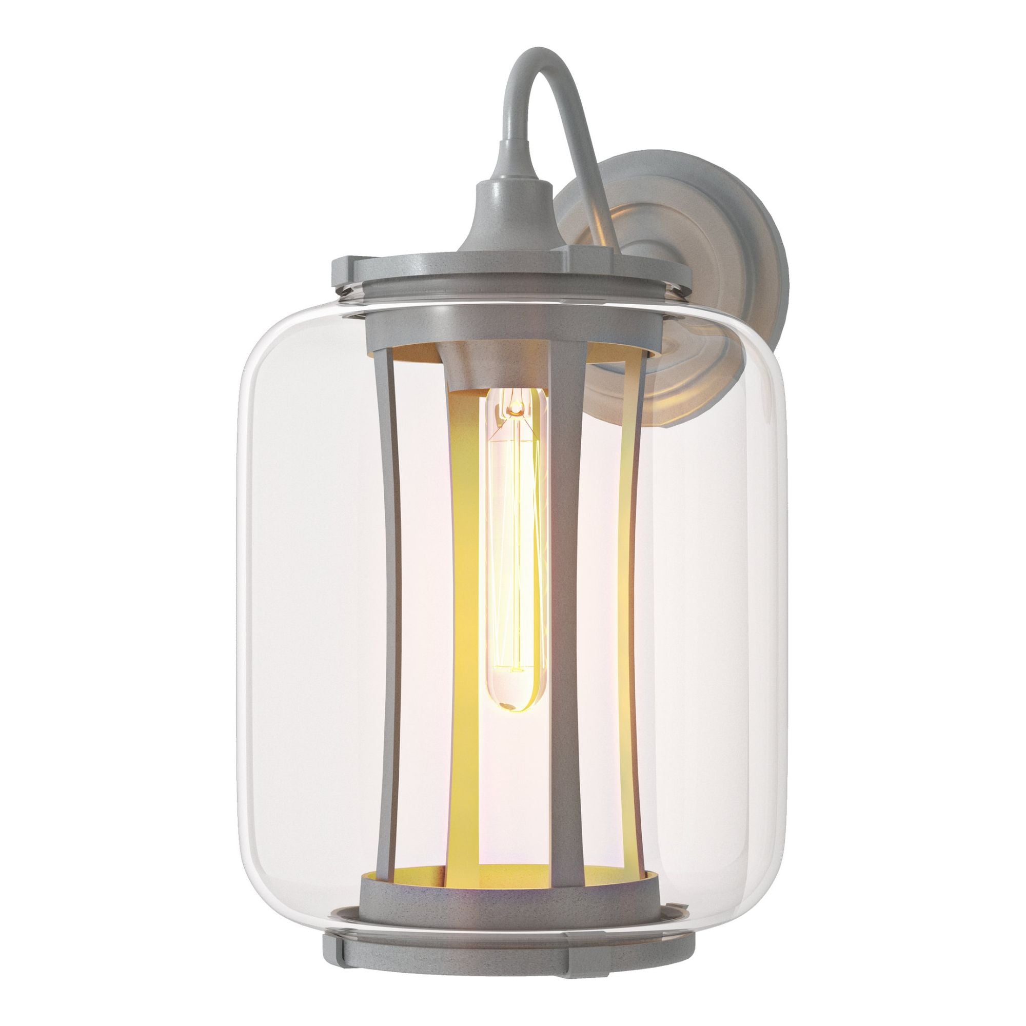 Fairwinds Large Outdoor Sconce 1-Light Clear Glass (ZM) in Coastal Burnished Steel