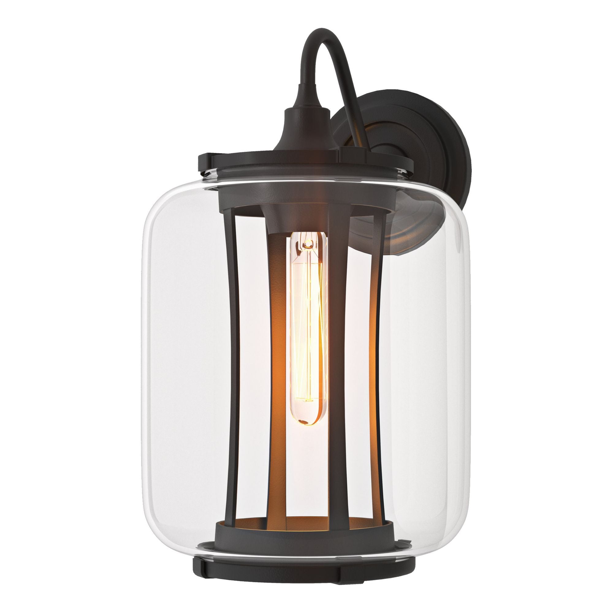 Fairwinds Large Outdoor Sconce 1-Light Clear Glass (ZM) in Coastal Black