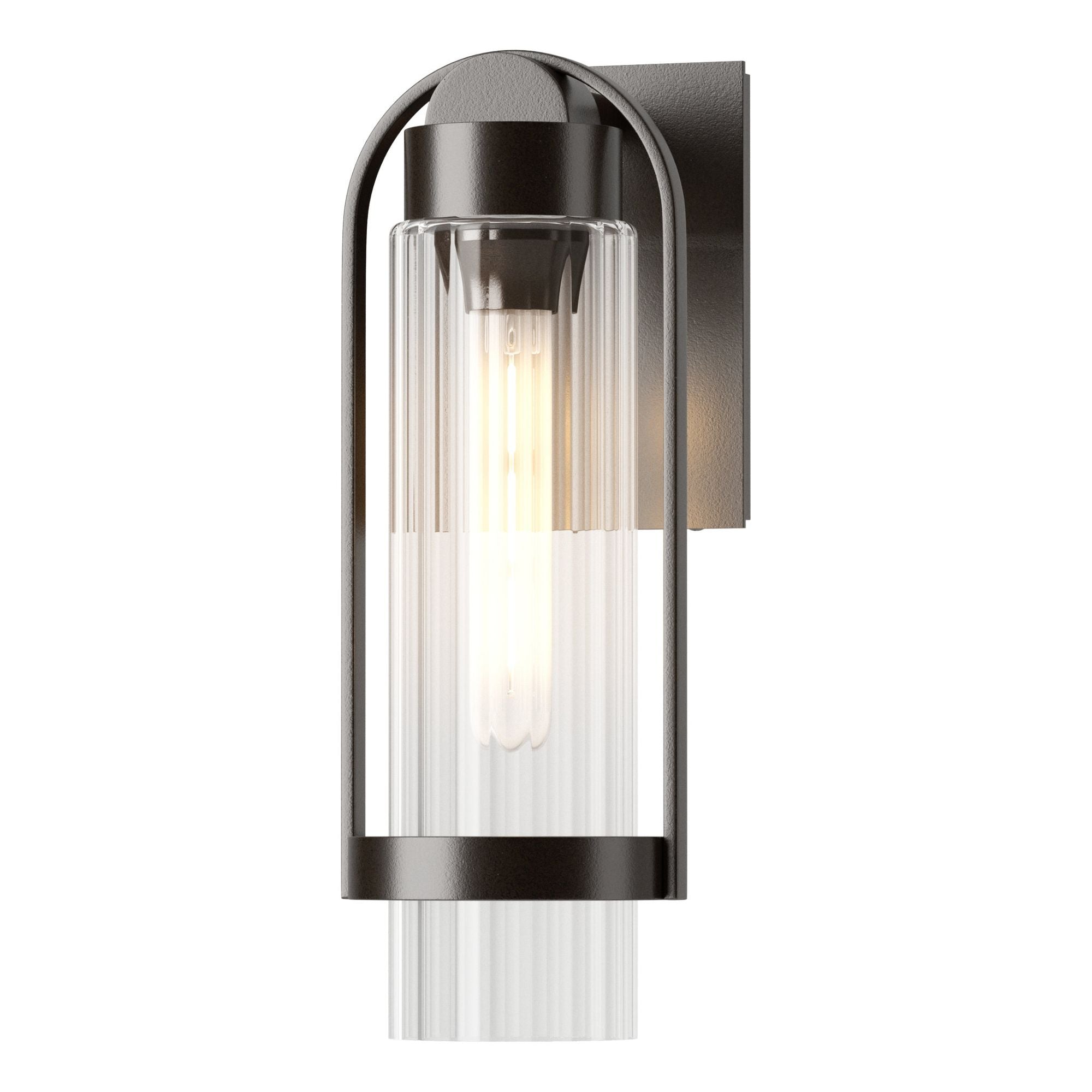 Alcove Small Outdoor Sconce 1-Light Clear Glass (ZM) in Coastal Oil Rubbed Bronze