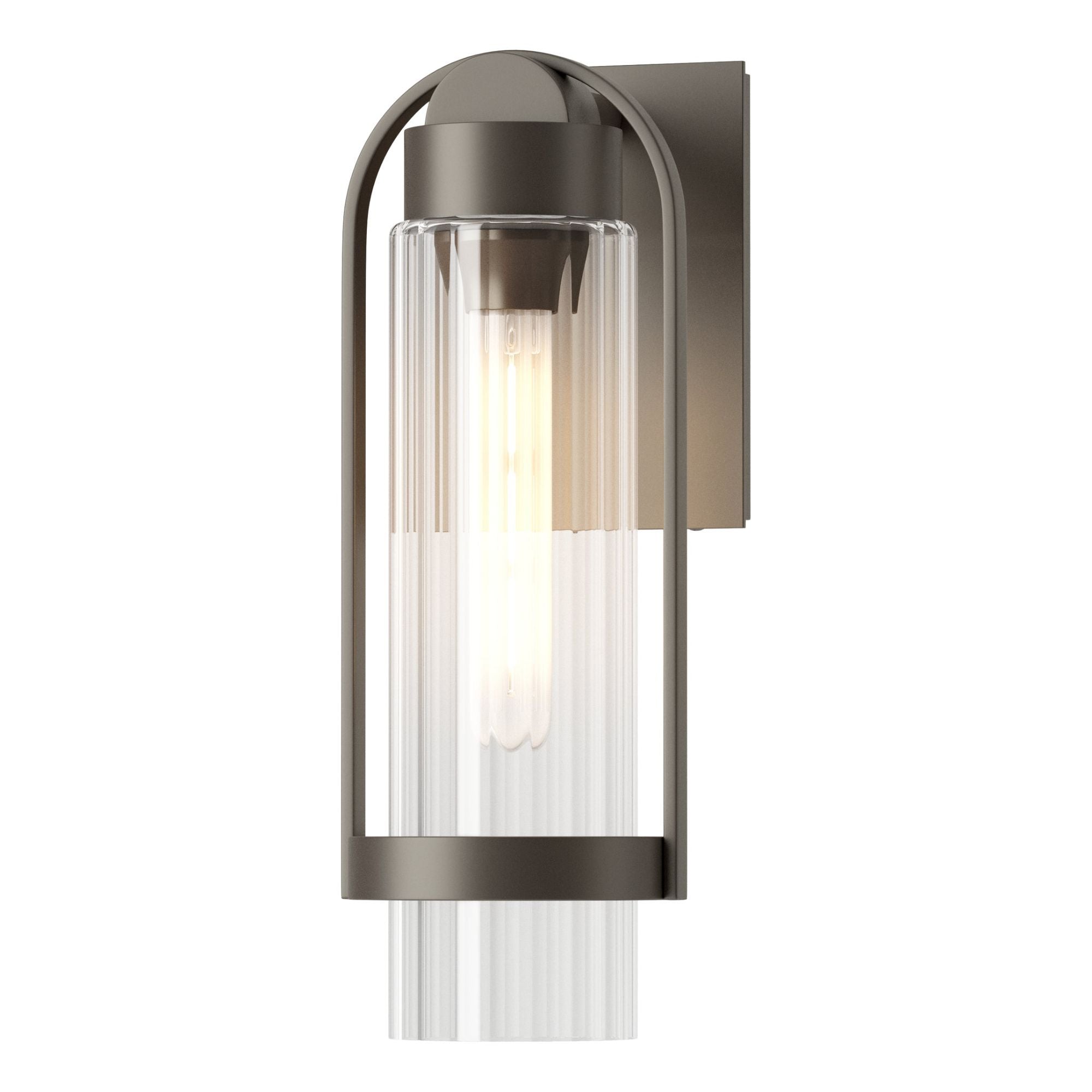 Alcove Small Outdoor Sconce 1-Light Clear Glass (ZM) in Coastal Dark Smoke