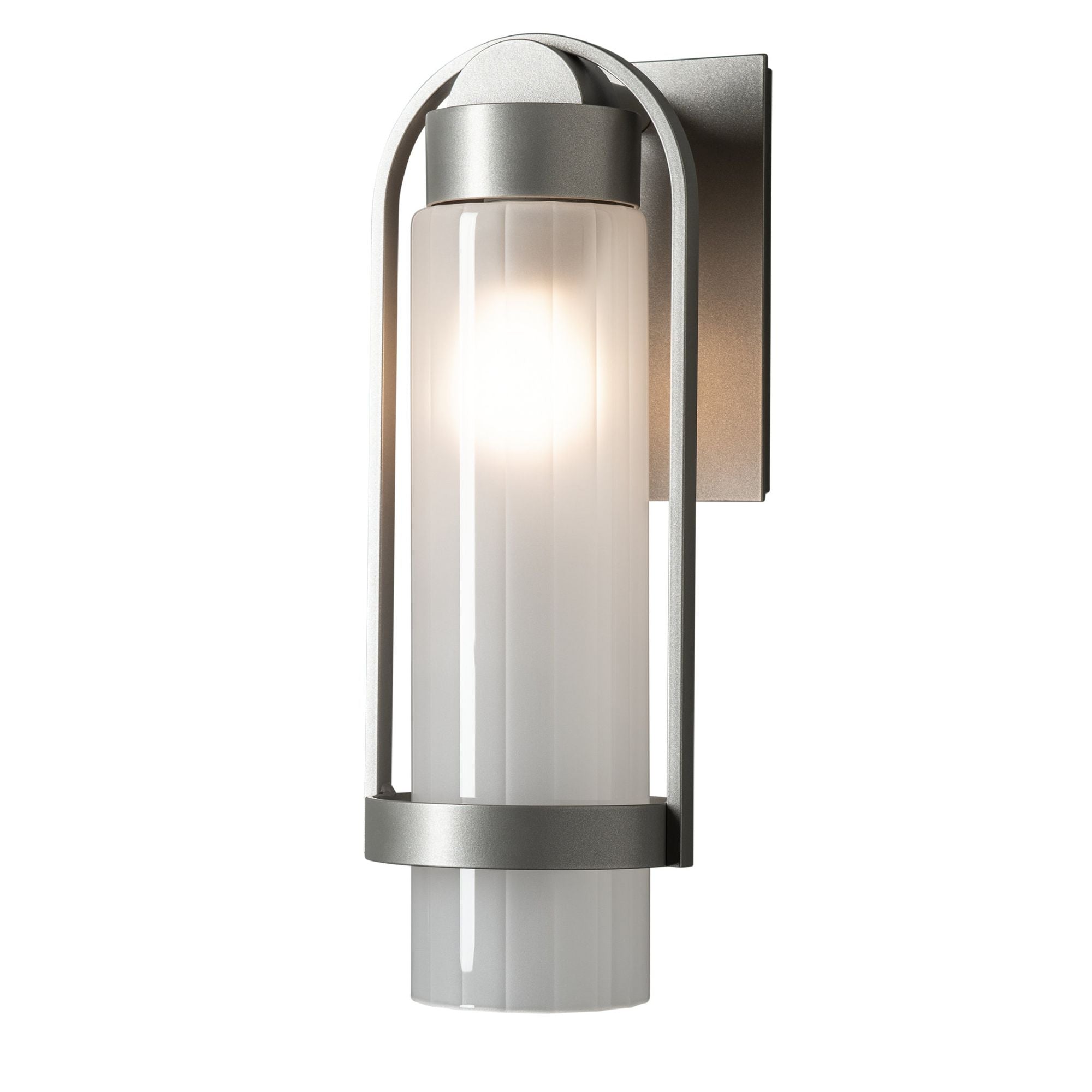 Alcove Small Outdoor Sconce 1-Light Frosted Glass (FD) in Coastal Burnished Steel