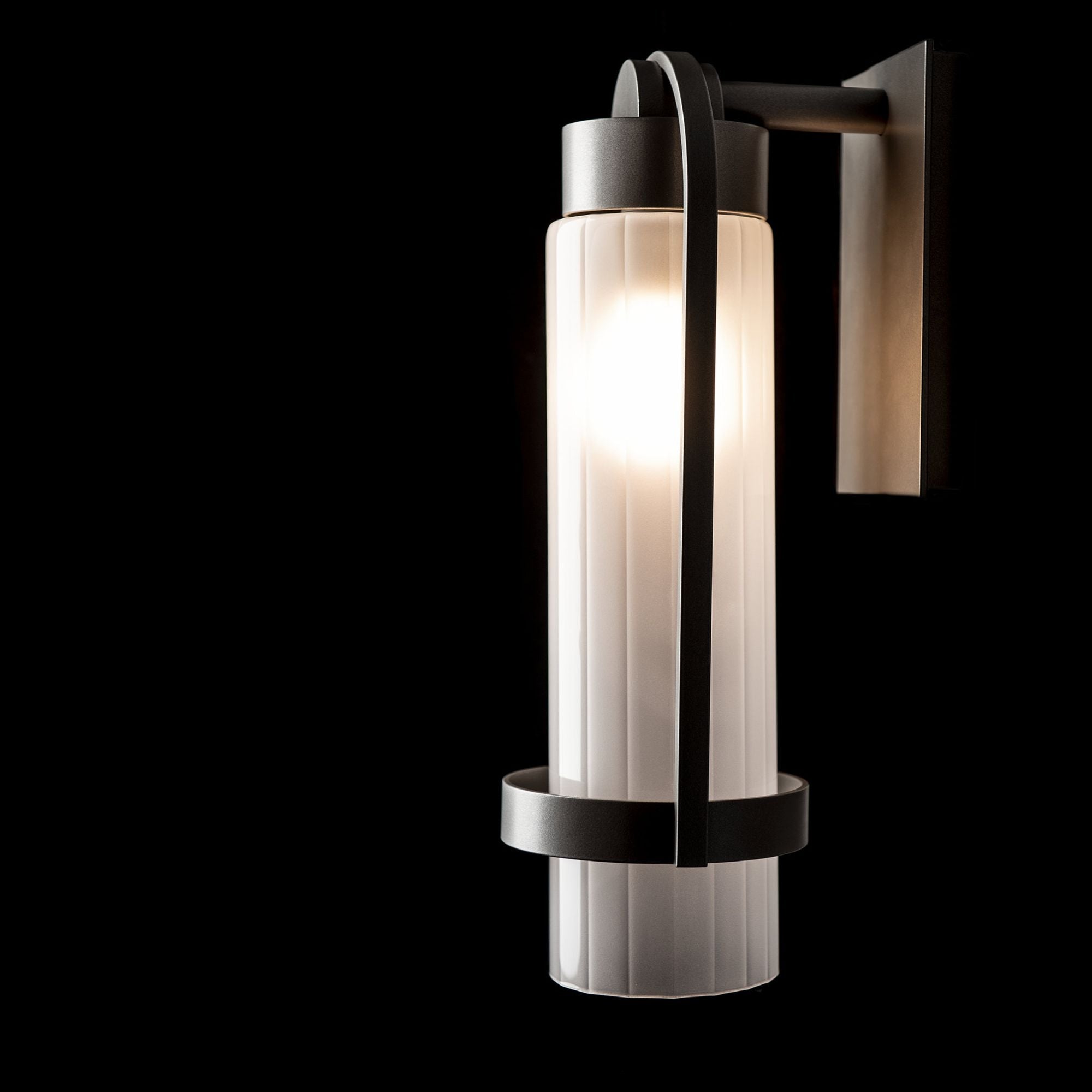 Alcove Small Outdoor Sconce 1-Light Frosted Glass (FD) in Coastal Burnished Steel
