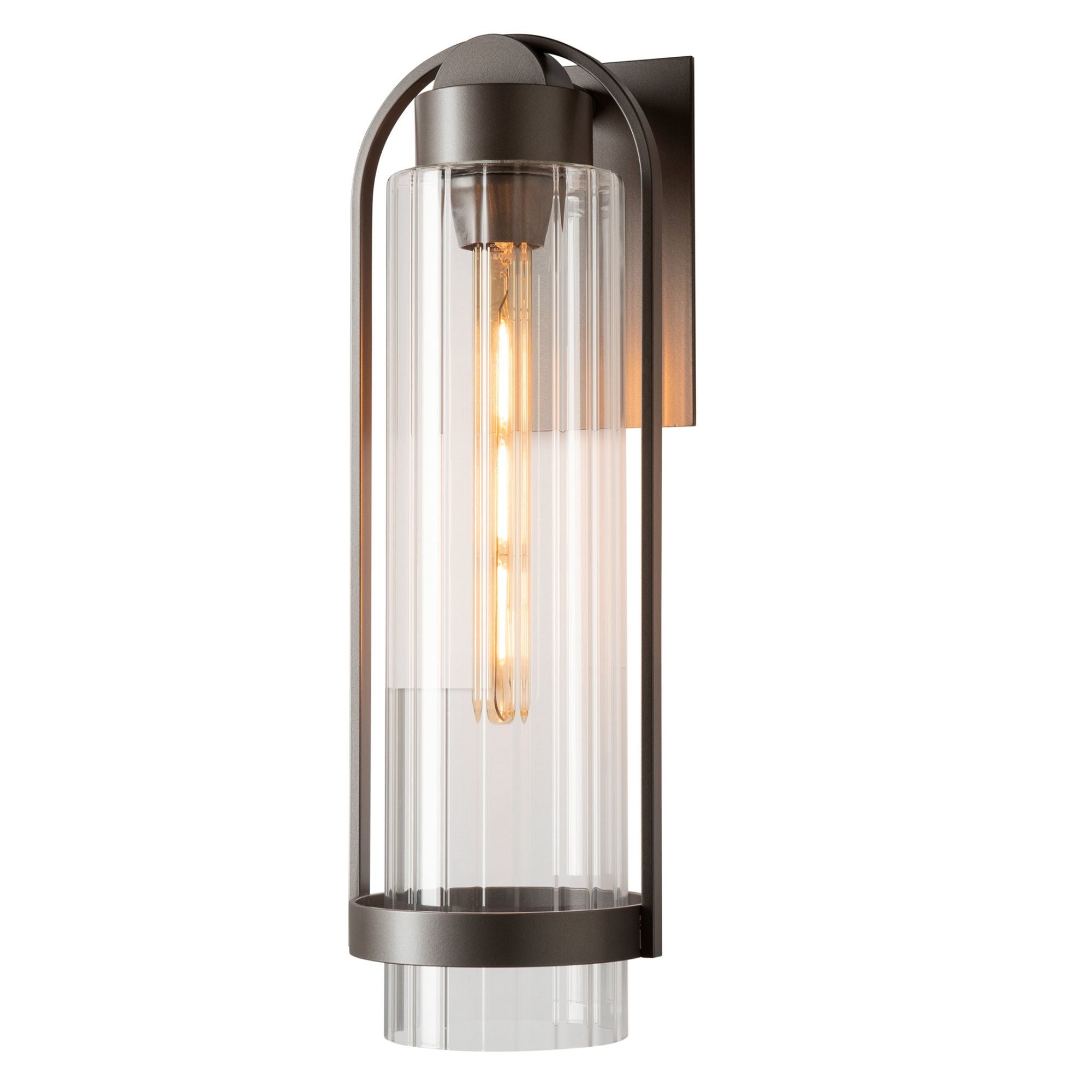 Alcove Medium Outdoor Sconce 1-Light Clear Glass (ZM) in Coastal Dark Smoke