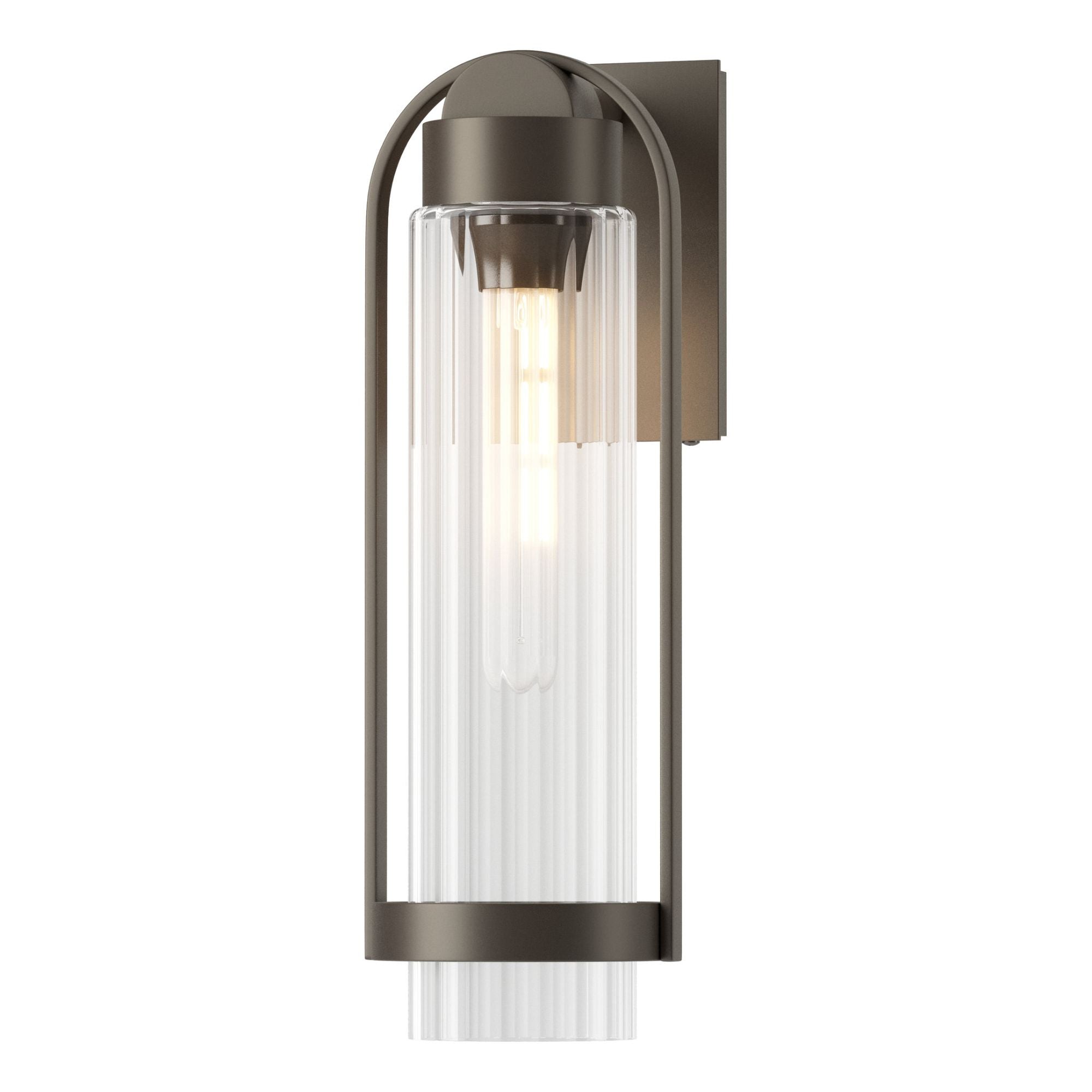 Alcove Medium Outdoor Sconce 1-Light Clear Glass (ZM) in Coastal Dark Smoke