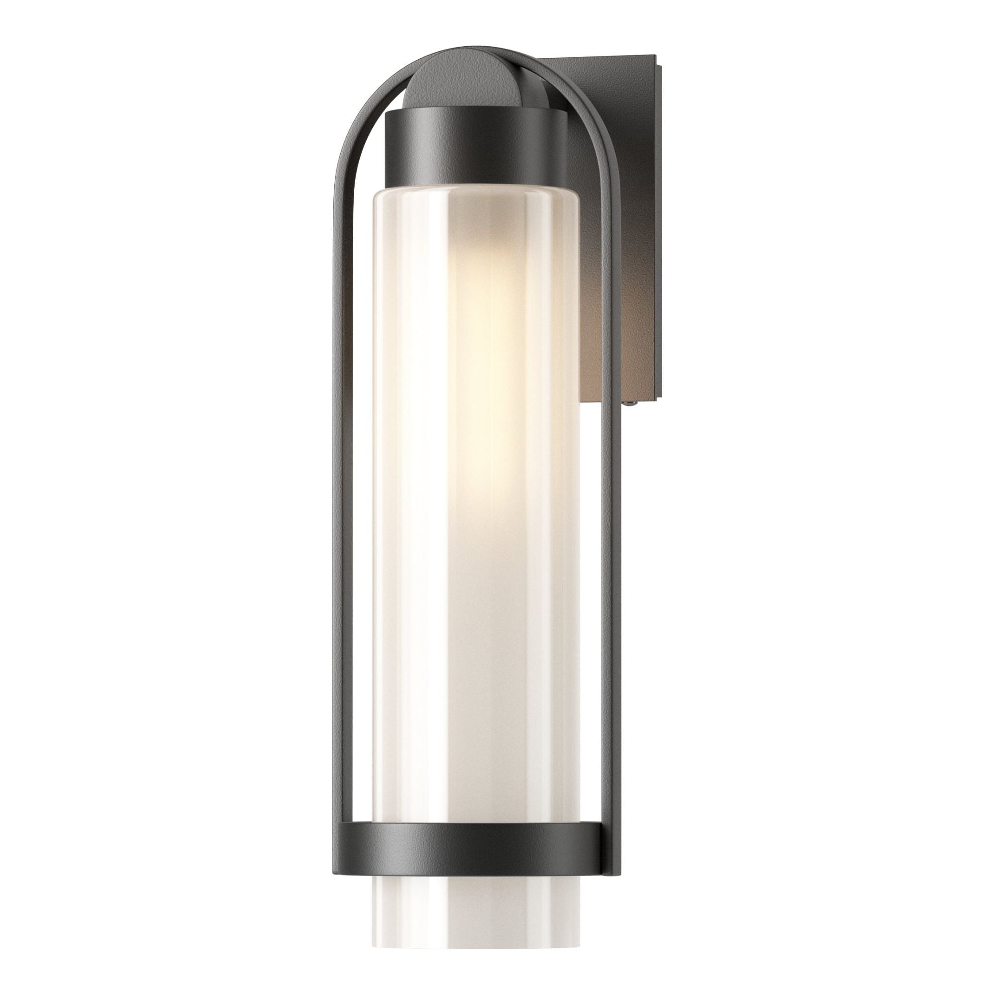 Alcove Medium Outdoor Sconce 1-Light Frosted Glass (FD) in Coastal Black