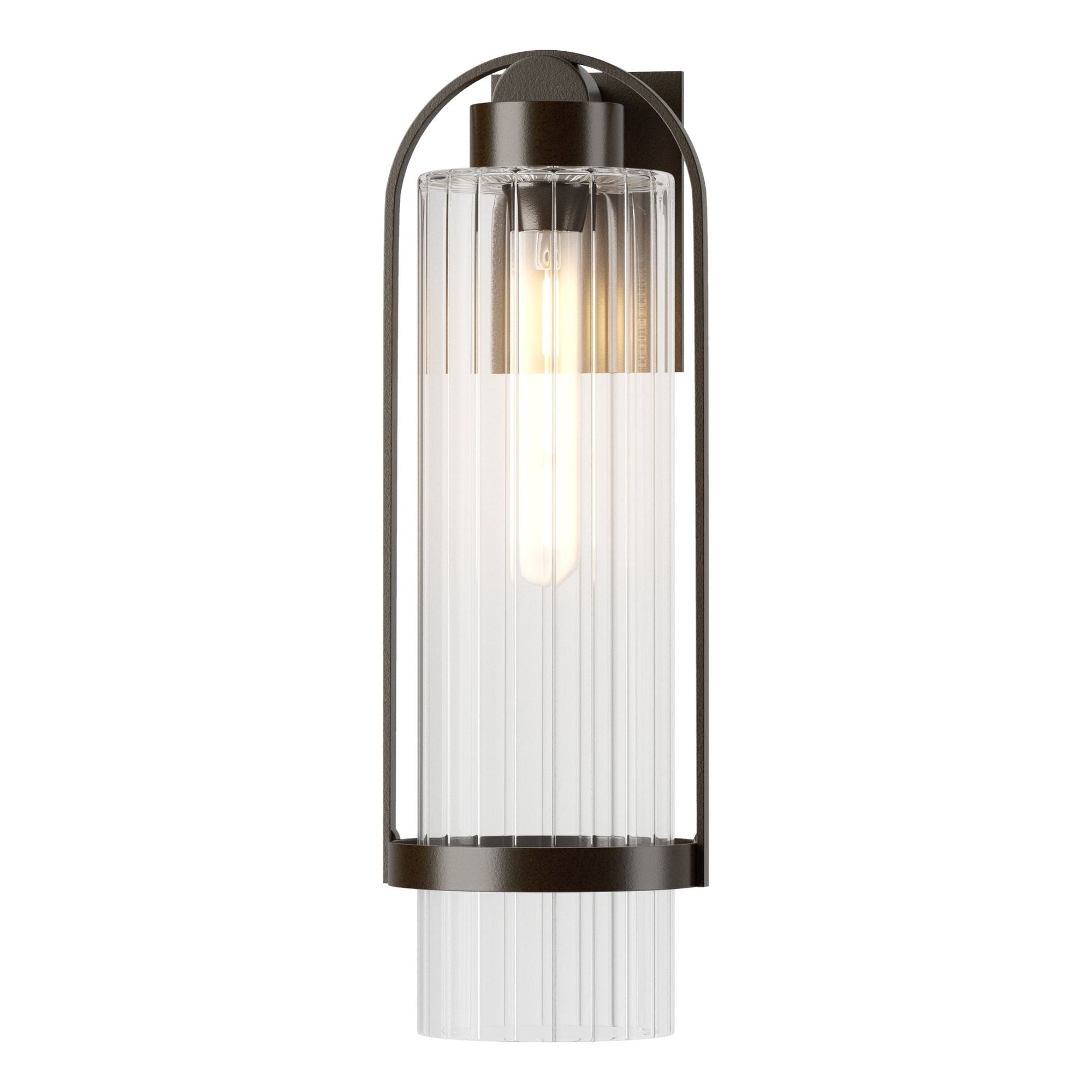 Alcove Large Outdoor Sconce 1-Light Clear Glass (ZM) in Coastal Oil Rubbed Bronze