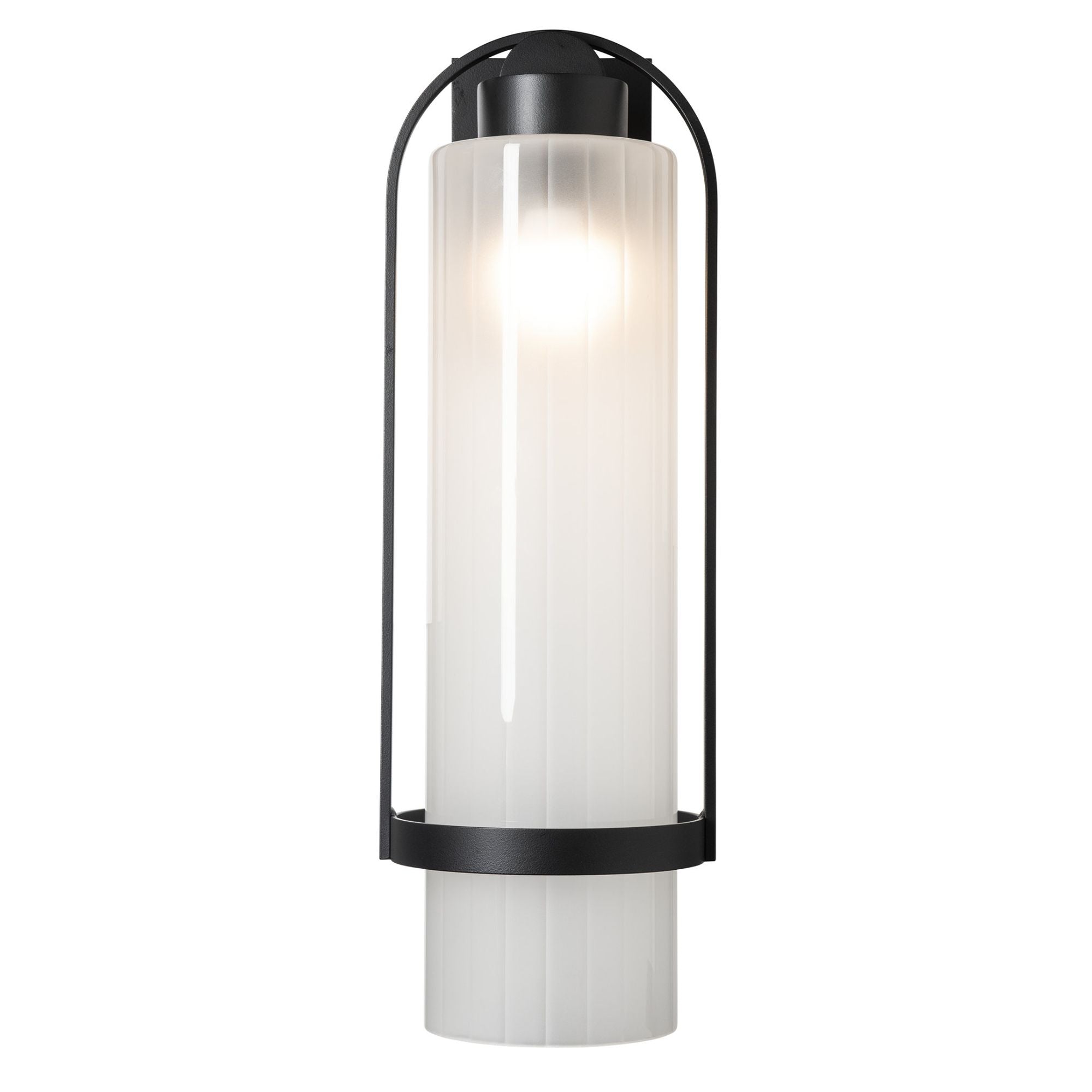Alcove Large Outdoor Sconce 1-Light Frosted Glass (FD) in Coastal Black
