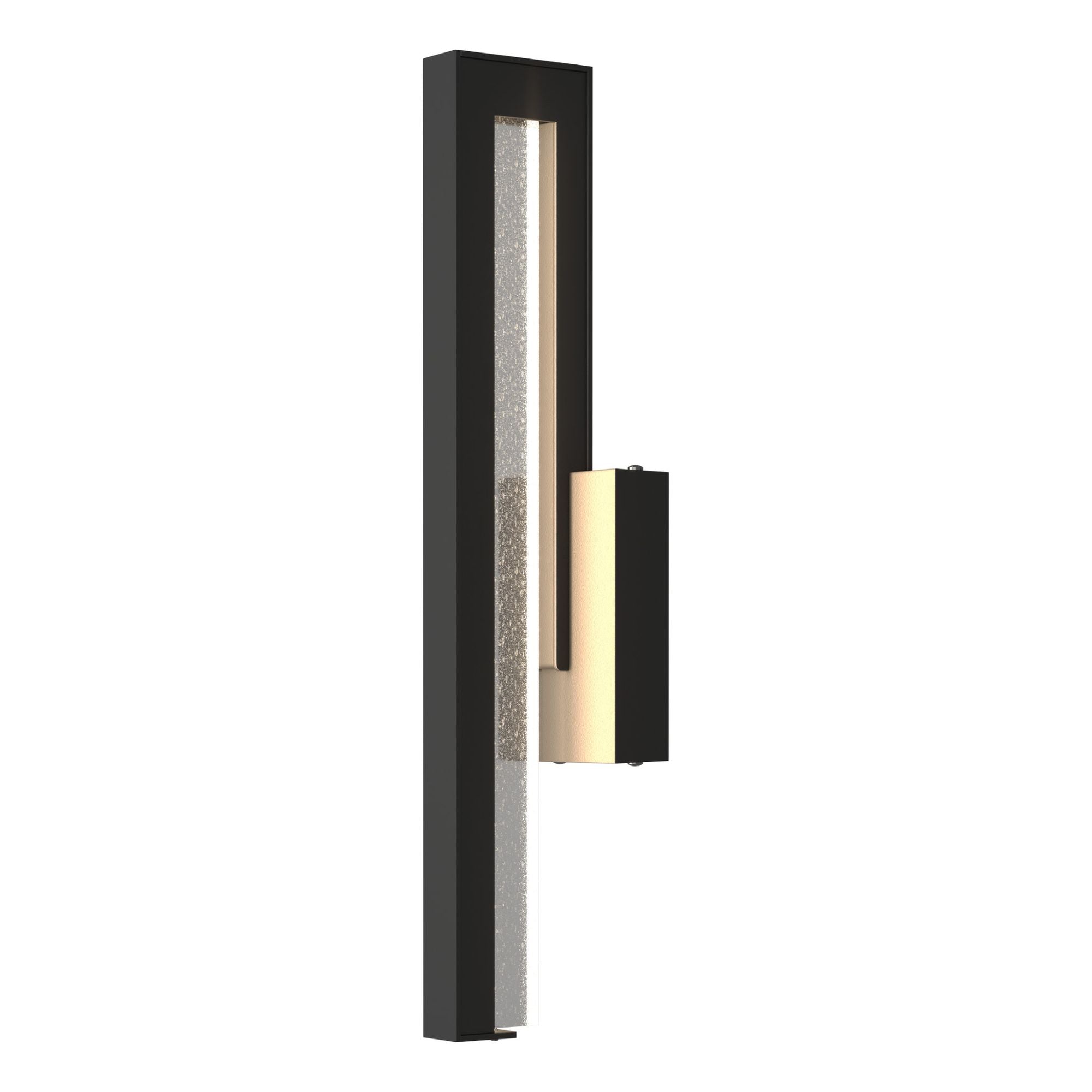 Edge Medium LED Outdoor Sconce LED Seeded Clear Glass (II) in Coastal Black
