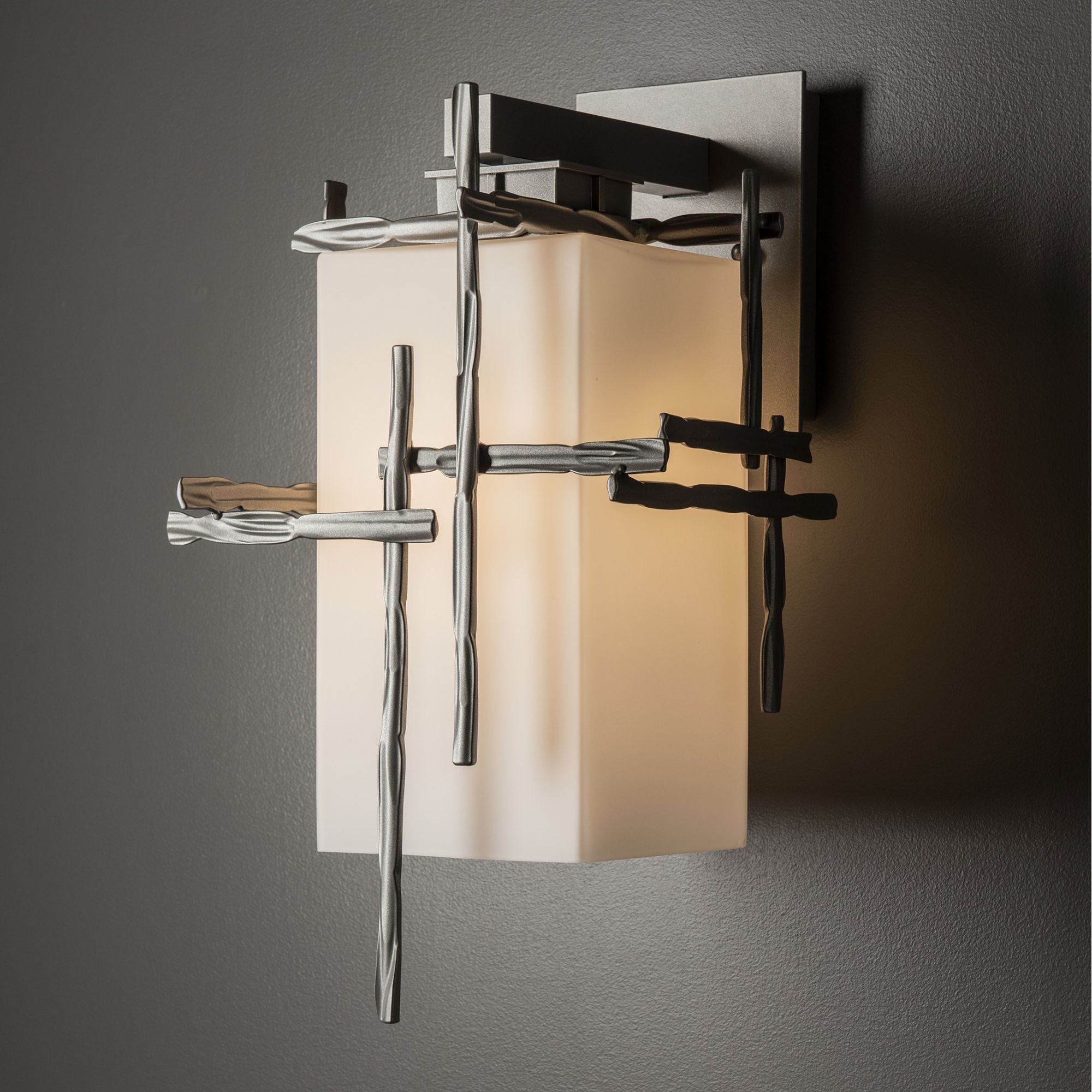 Tura Medium Outdoor Sconce 1-Light Opal Glass (GG) in Coastal Burnished Steel
