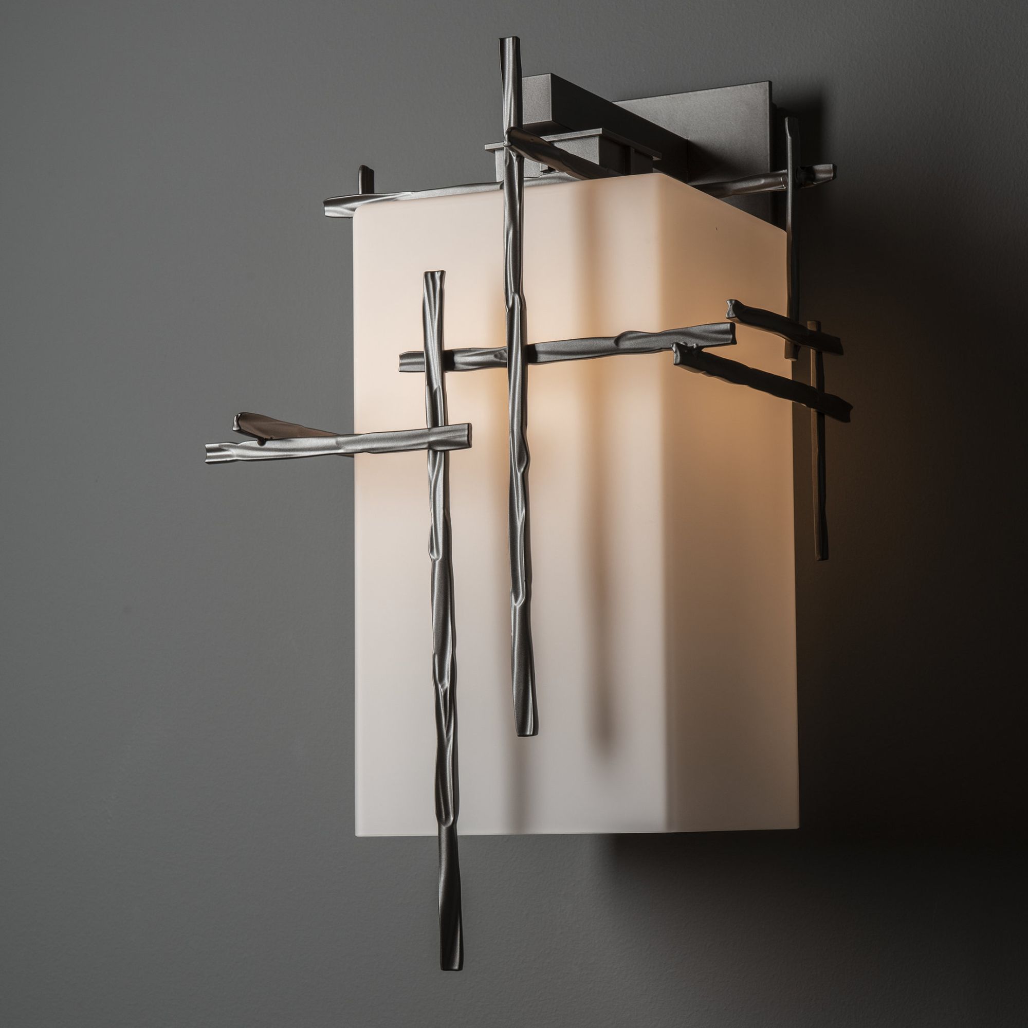Tura Large Outdoor Sconce 1-Light Opal Glass (GG) in Coastal Dark Smoke