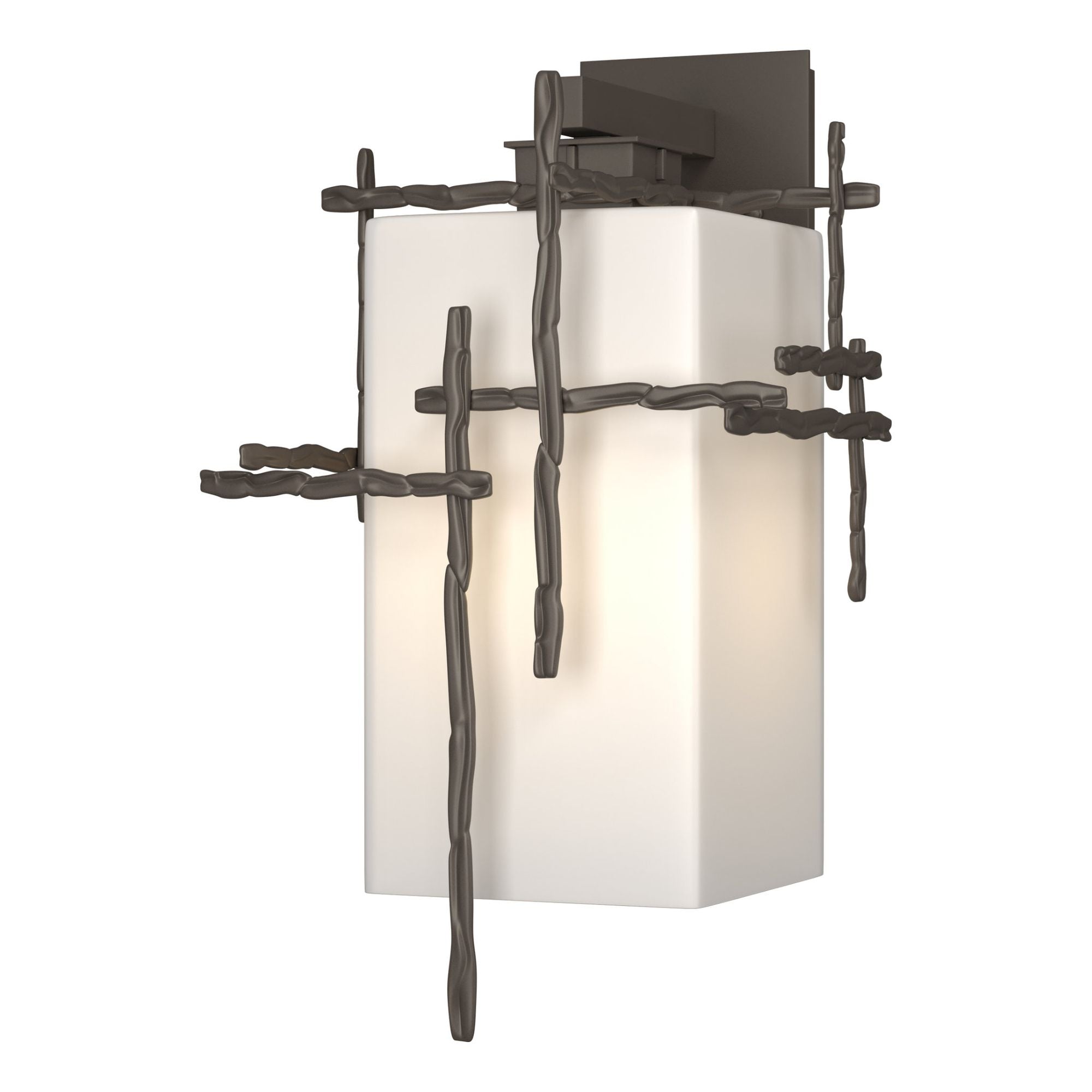 Tura Large Outdoor Sconce 1-Light Opal Glass (GG) in Coastal Dark Smoke