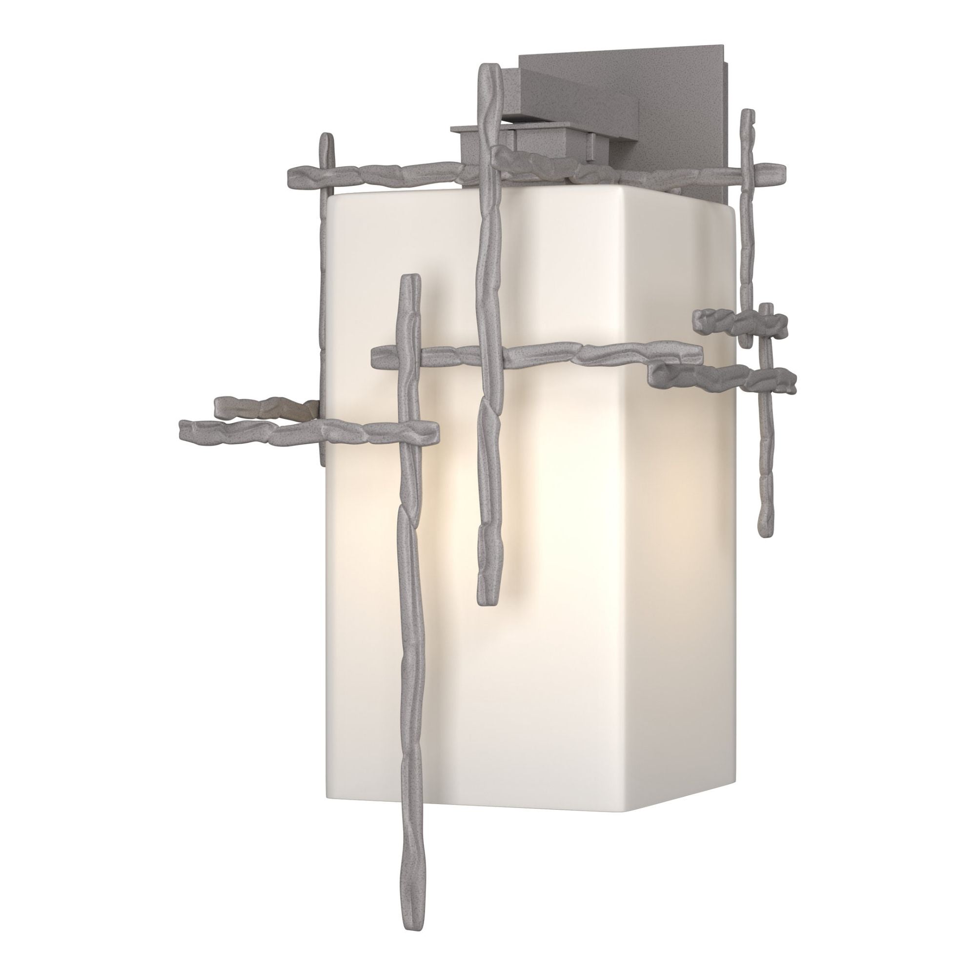 Tura Large Outdoor Sconce 1-Light Opal Glass (GG) in Coastal Burnished Steel