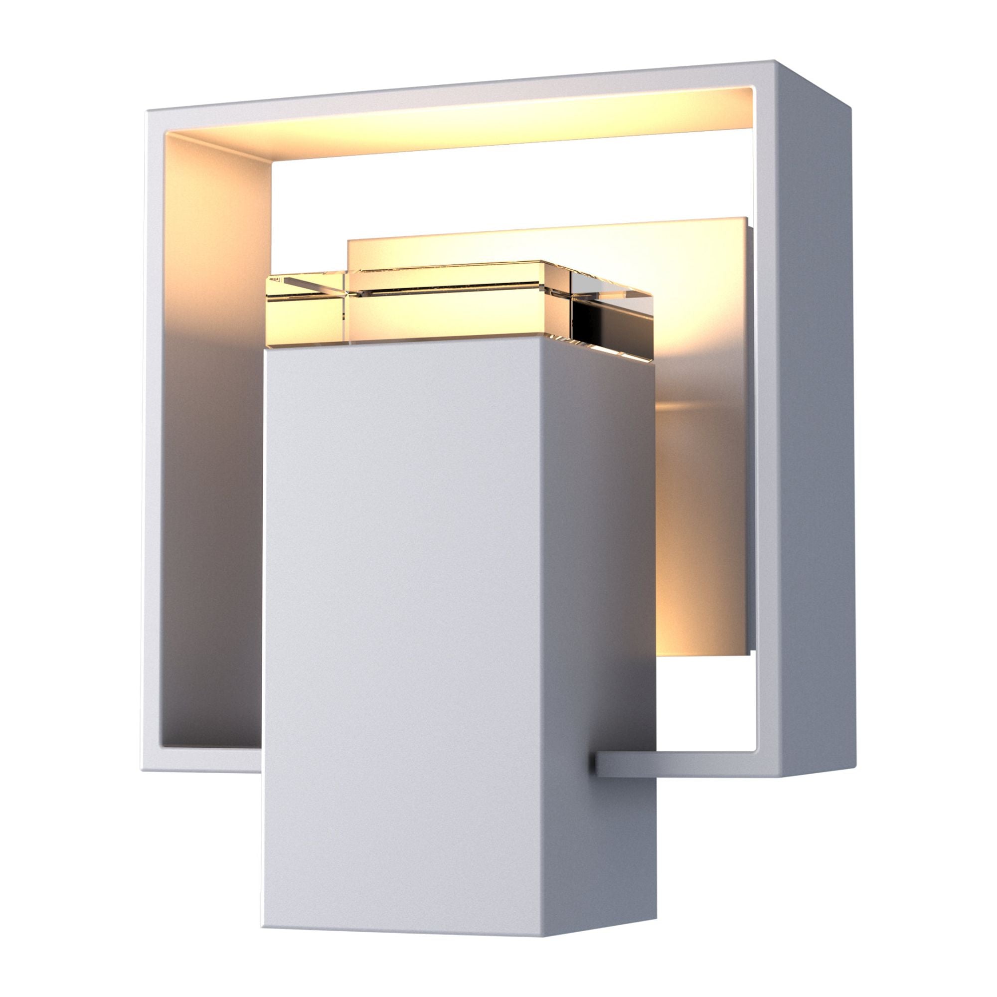 Shadow Box Small Outdoor Sconce 1-Light Coastal Burnished Steel Accent Clear Glass (ZM) in Coastal Burnished Steel