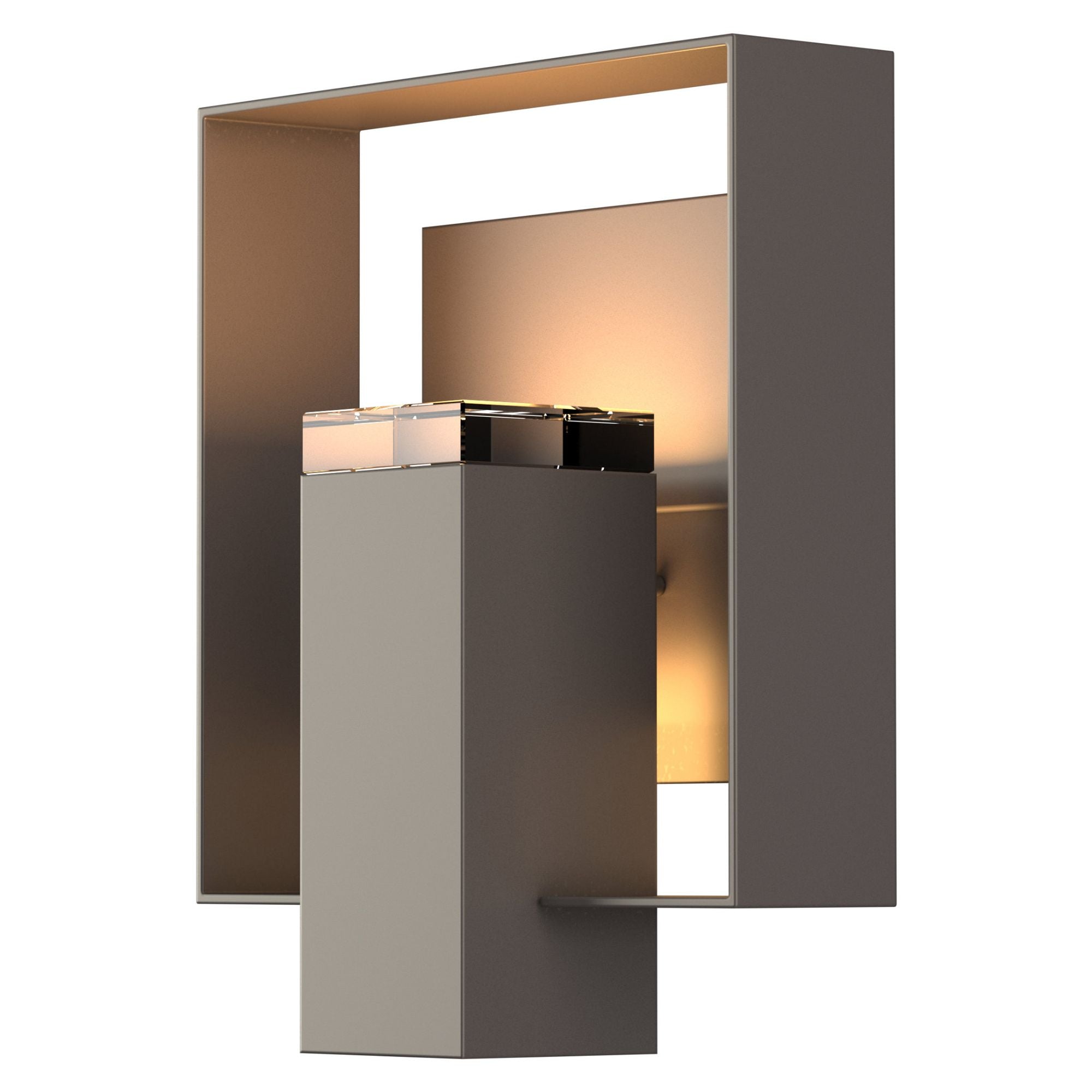 Shadow Box Outdoor Sconce 1-Light Coastal Dark Smoke Accent Clear Glass (ZM) in Coastal Dark Smoke