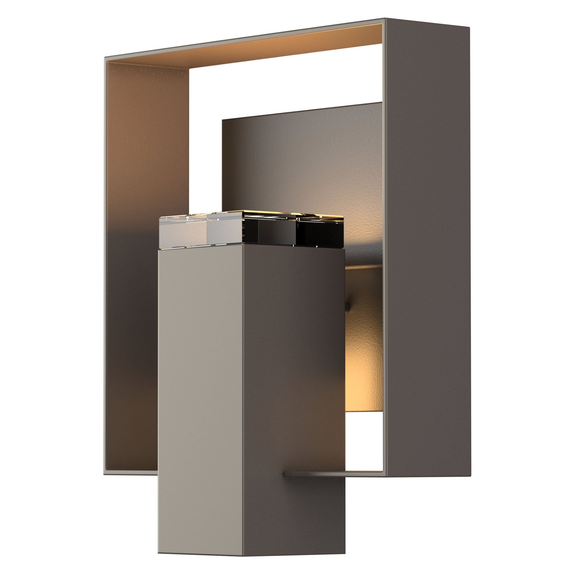 Shadow Box Outdoor Sconce 1-Light Coastal Black Accent Clear Glass (ZM) in Coastal Dark Smoke