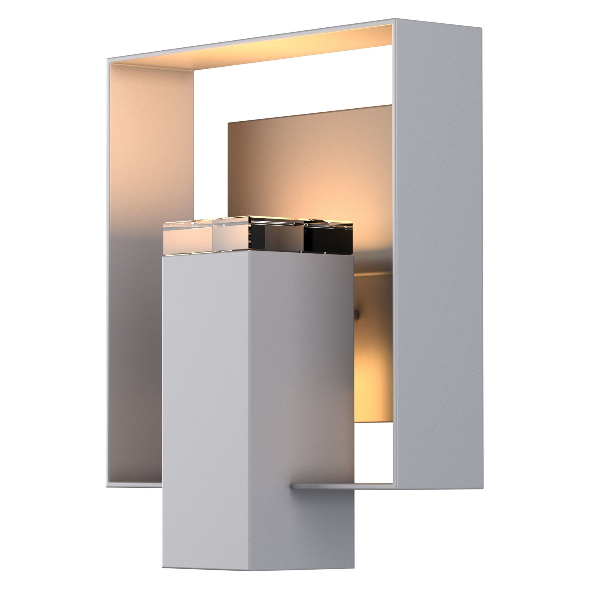 Shadow Box Outdoor Sconce 1-Light Coastal Dark Smoke Accent Clear Glass (ZM) in Coastal Burnished Steel