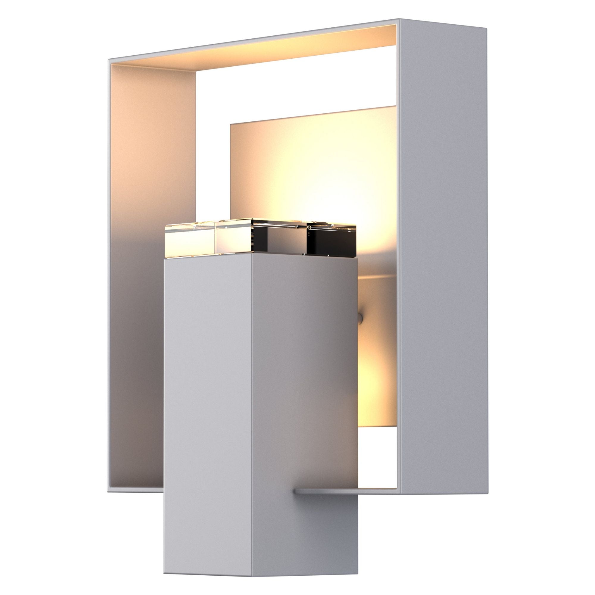 Shadow Box Outdoor Sconce 1-Light Coastal Burnished Steel Accent Clear Glass (ZM) in Coastal Burnished Steel