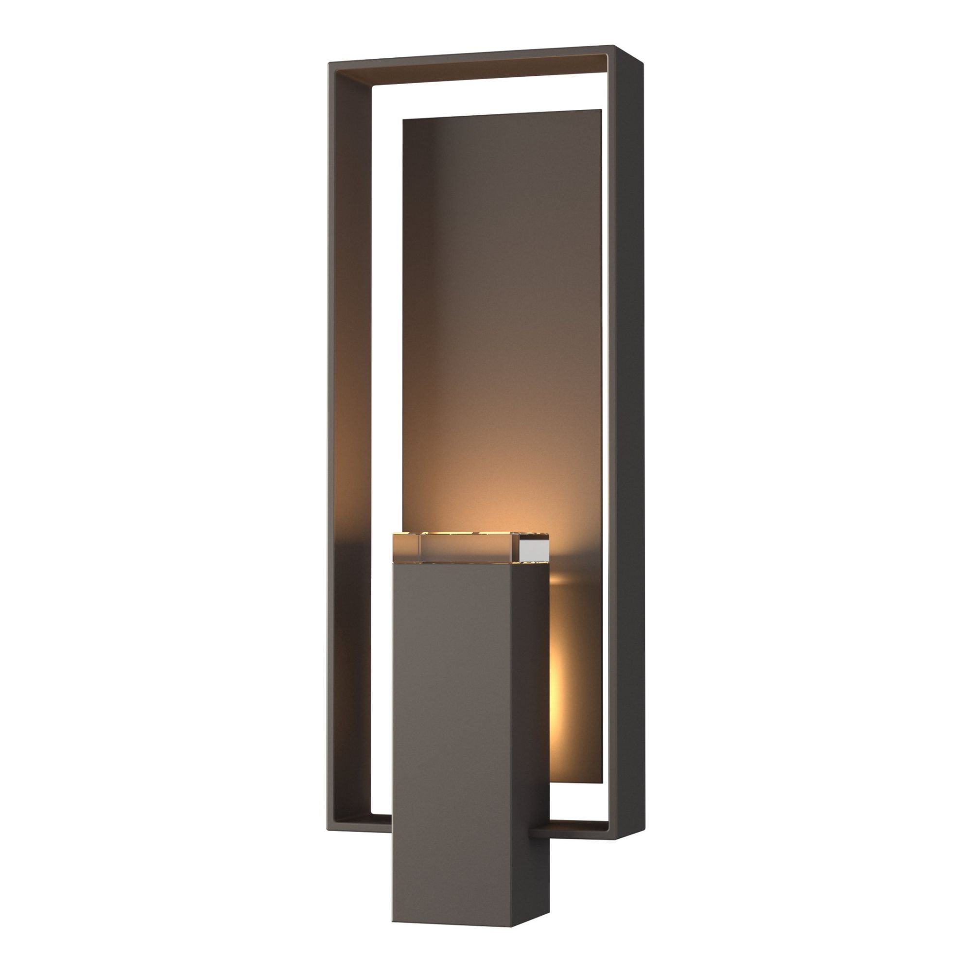Shadow Box Large Outdoor Sconce 2-Light Coastal Dark Smoke Accent Clear Glass (ZM) in Coastal Dark Smoke