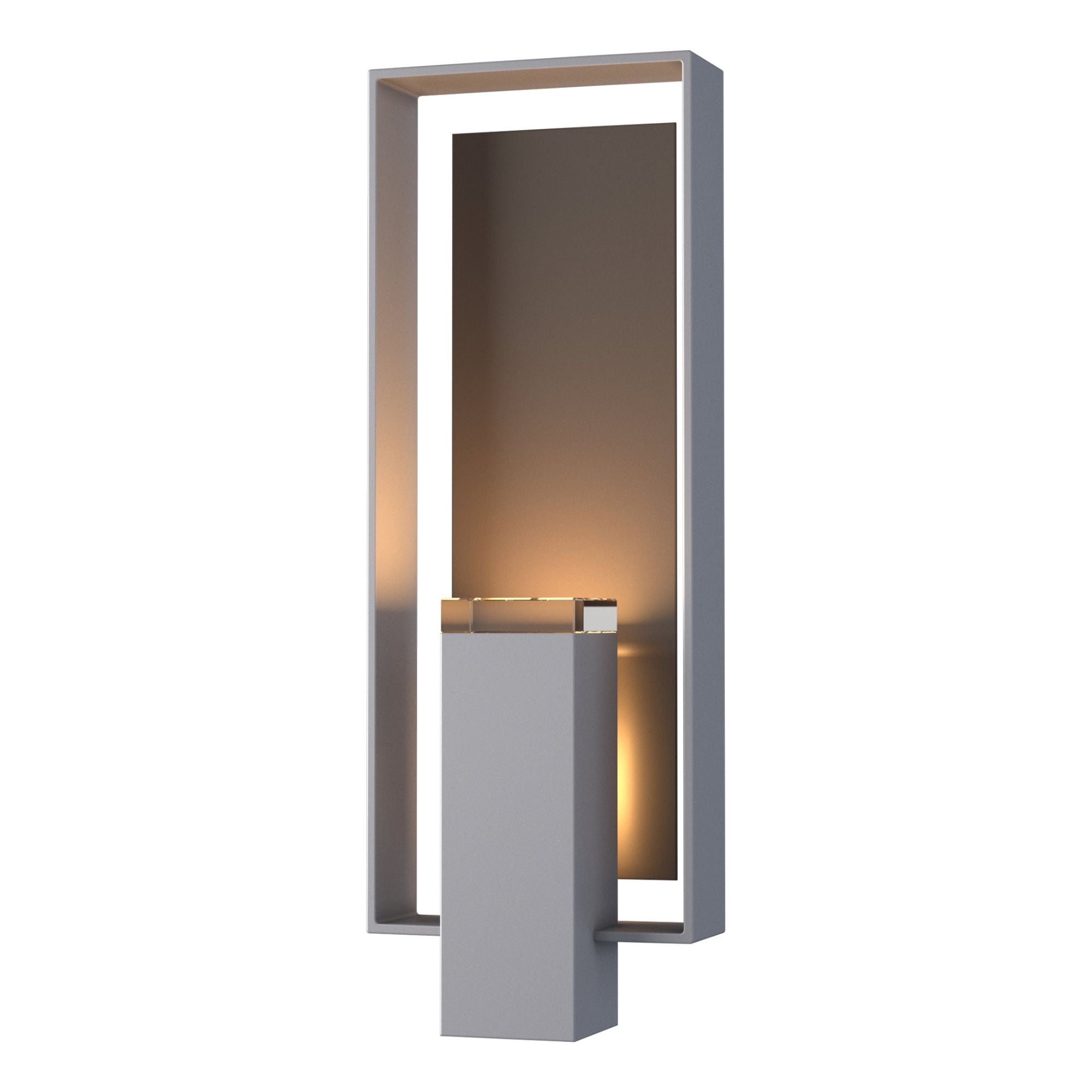 Shadow Box Large Outdoor Sconce 2-Light Coastal Dark Smoke Accent Clear Glass (ZM) in Coastal Burnished Steel
