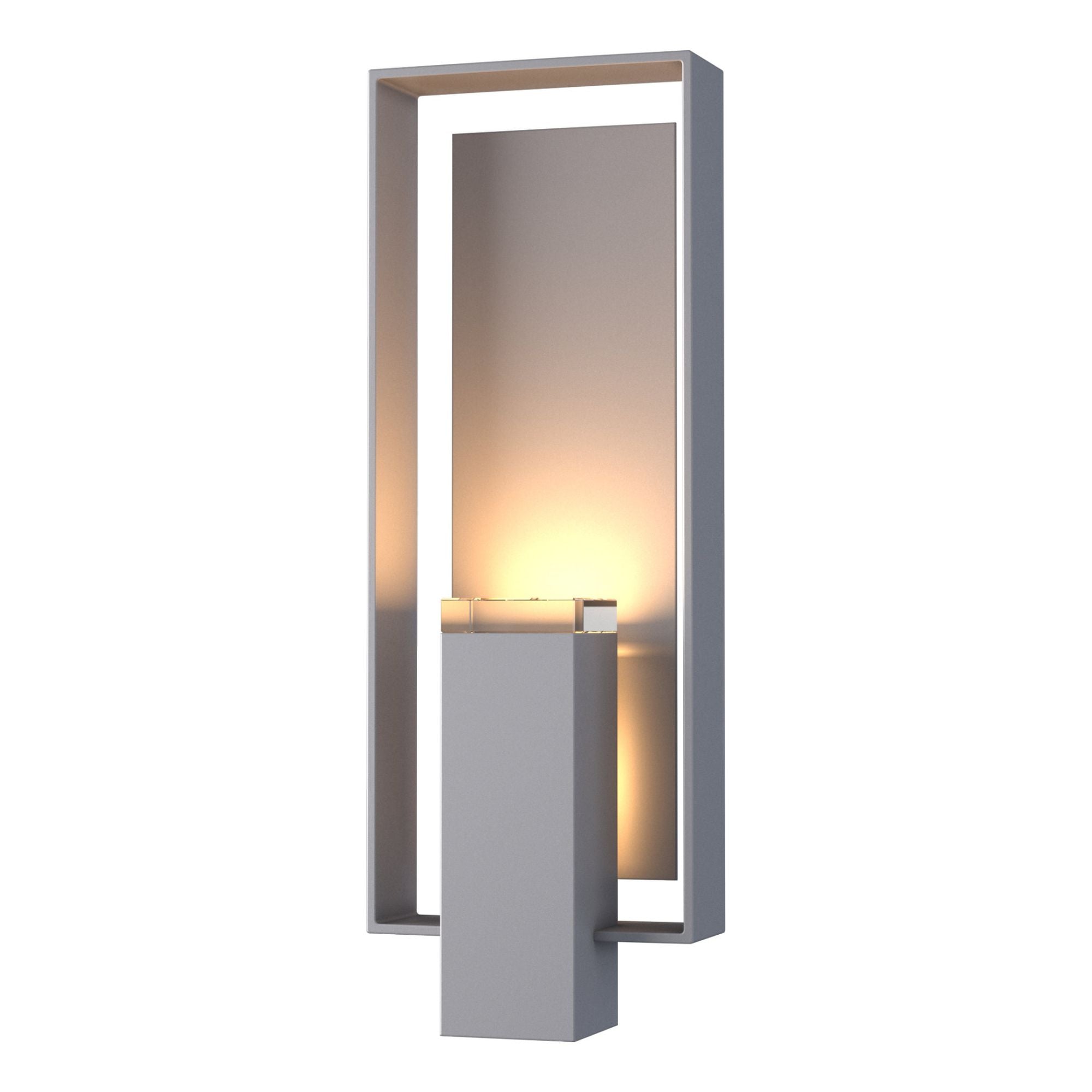 Shadow Box Large Outdoor Sconce 2-Light Coastal Burnished Steel Accent Clear Glass (ZM) in Coastal Burnished Steel