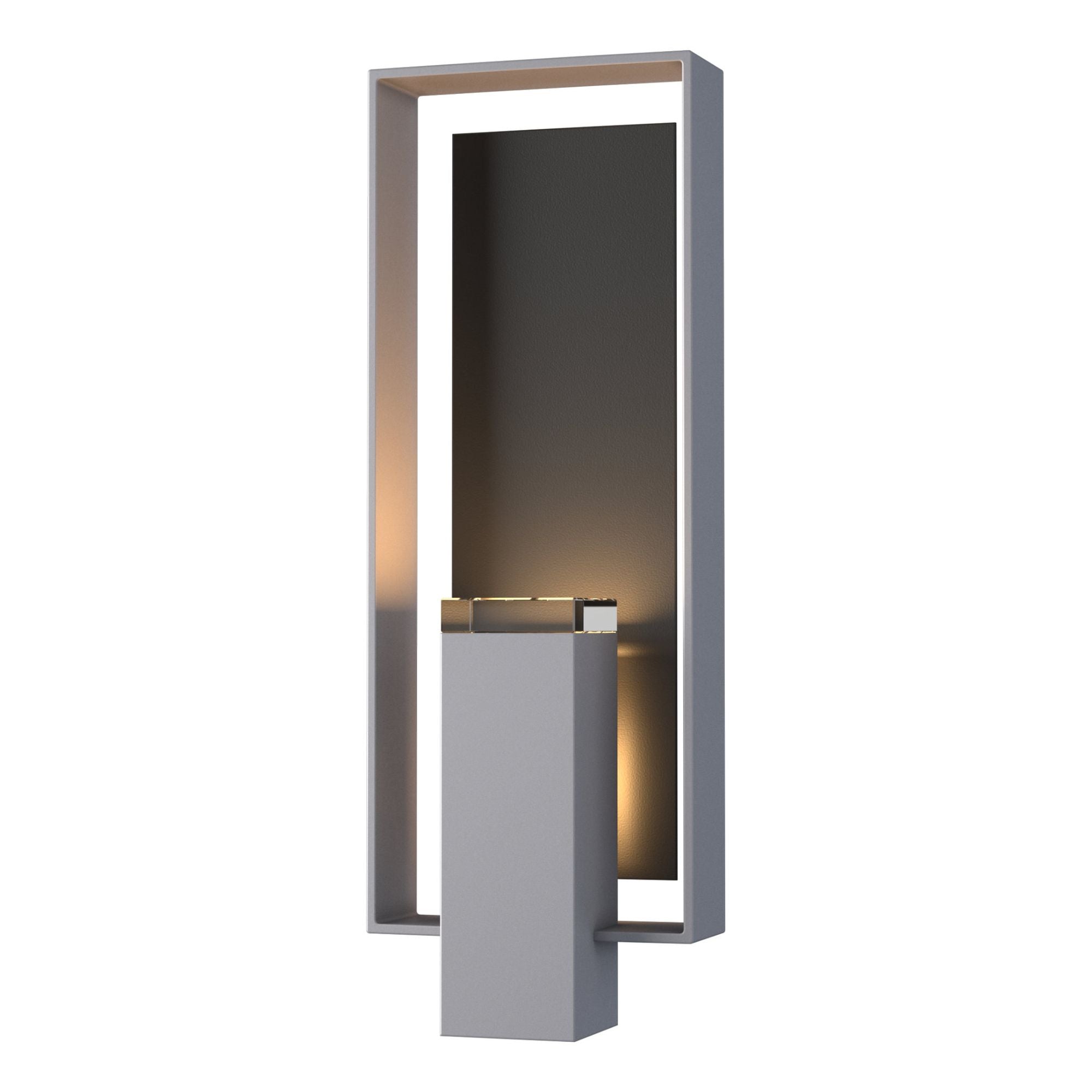 Shadow Box Large Outdoor Sconce 2-Light Coastal Black Accent Clear Glass (ZM) in Coastal Burnished Steel
