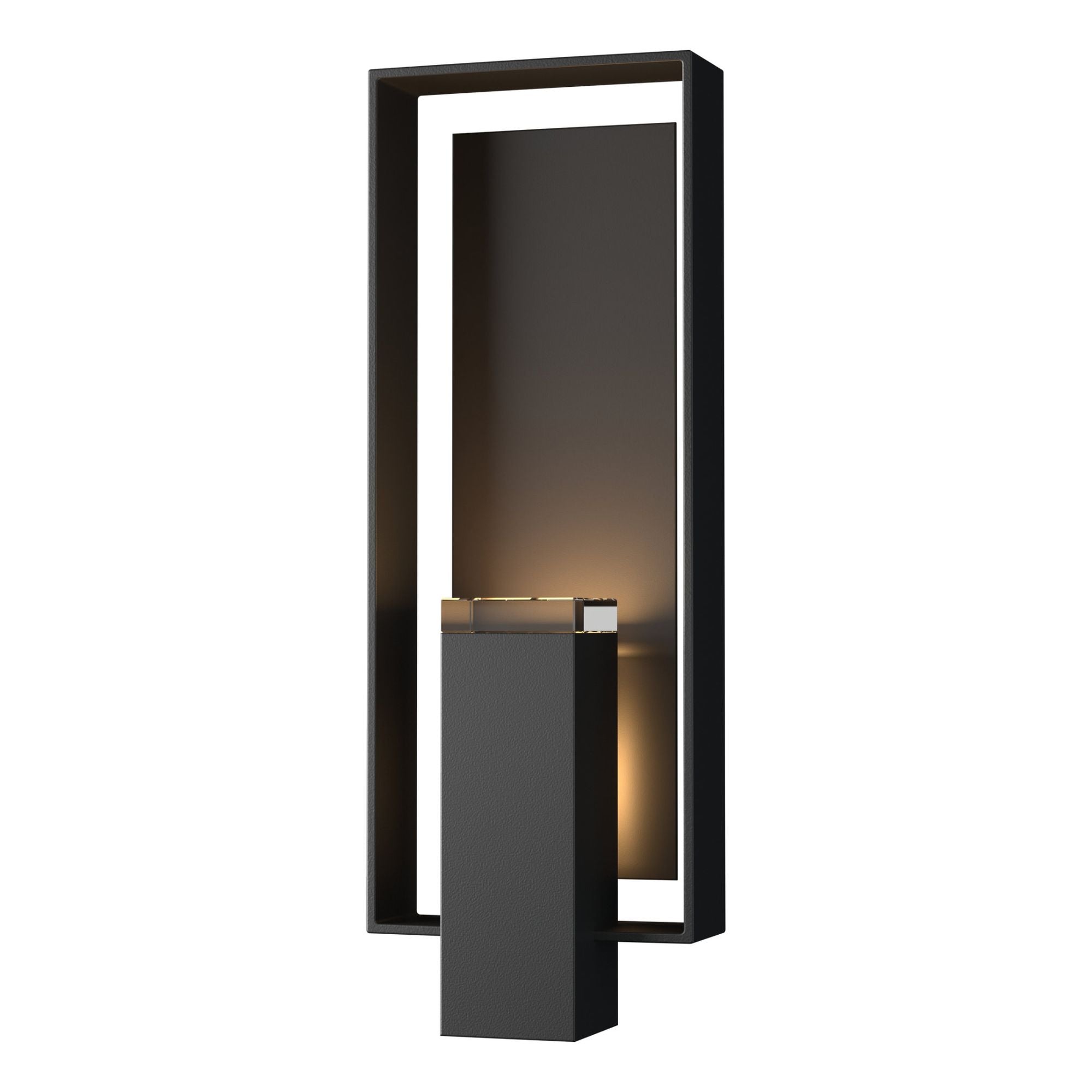 Shadow Box Large Outdoor Sconce 2-Light Coastal Oil Rubbed Bronze Accent Clear Glass (ZM) in Coastal Black