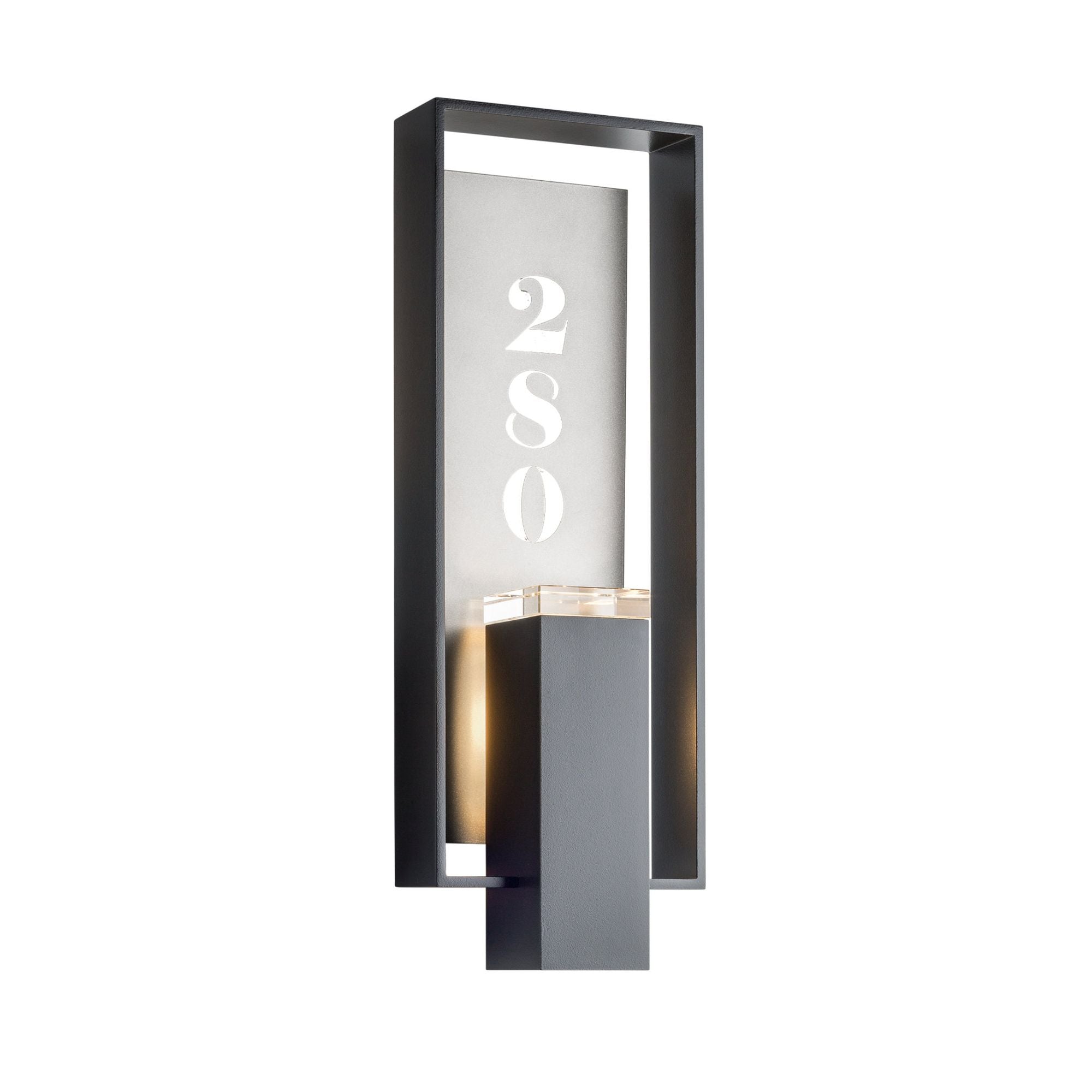 Shadow Box Large Outdoor Sconce 2-Light Coastal Burnished Steel Accent Clear Glass (ZM) in Coastal Black
