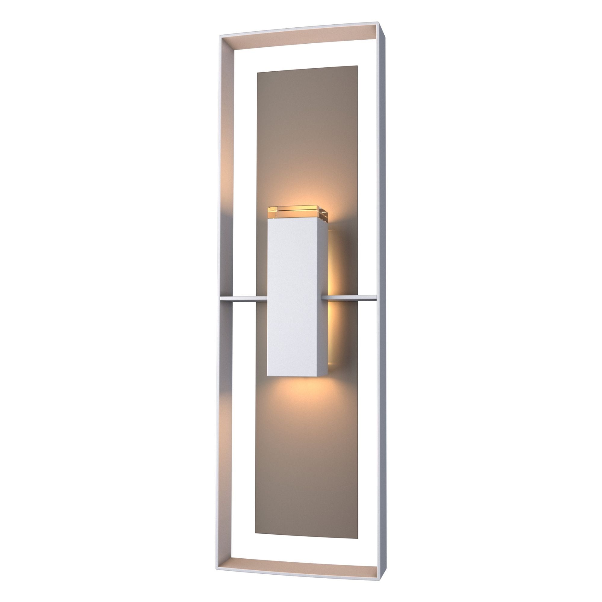 Shadow Box Tall Outdoor Sconce 2-Light Coastal Dark Smoke Accent Clear Glass (ZM) in Coastal Burnished Steel